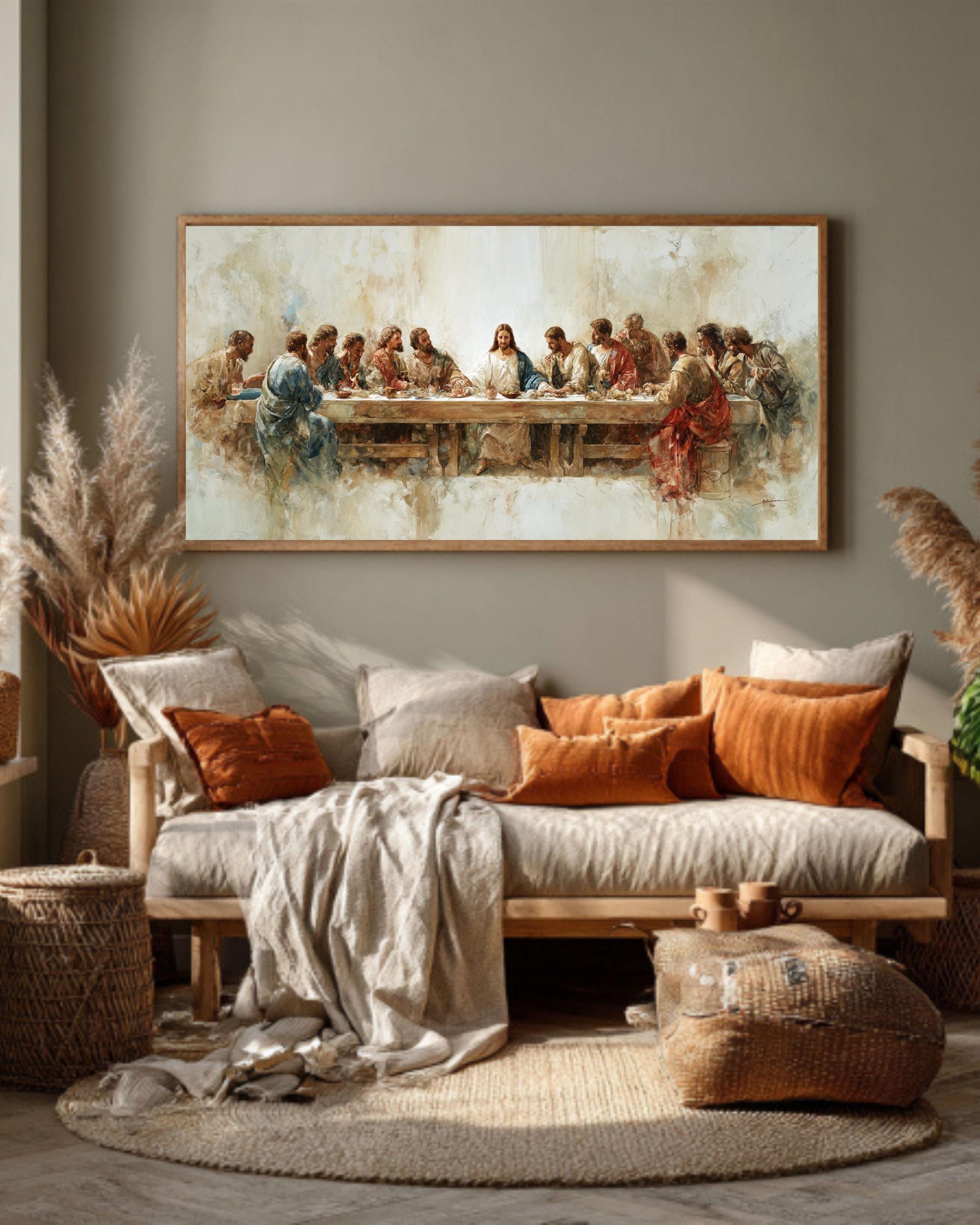 Bible Wall Art – The Last Supper Watercolor Christian Decor