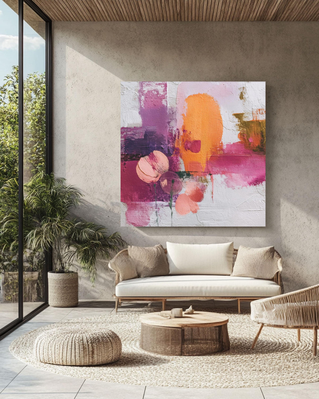 Peach Blossom Abstract Wall Art – Rothko-Inspired Color Field Print