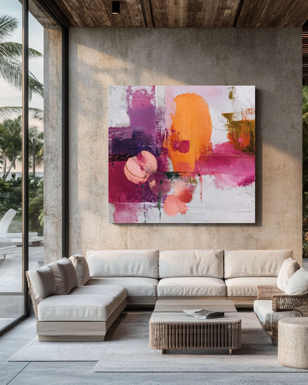 Peach Blossom Abstract Wall Art – Rothko-Inspired Color Field Print