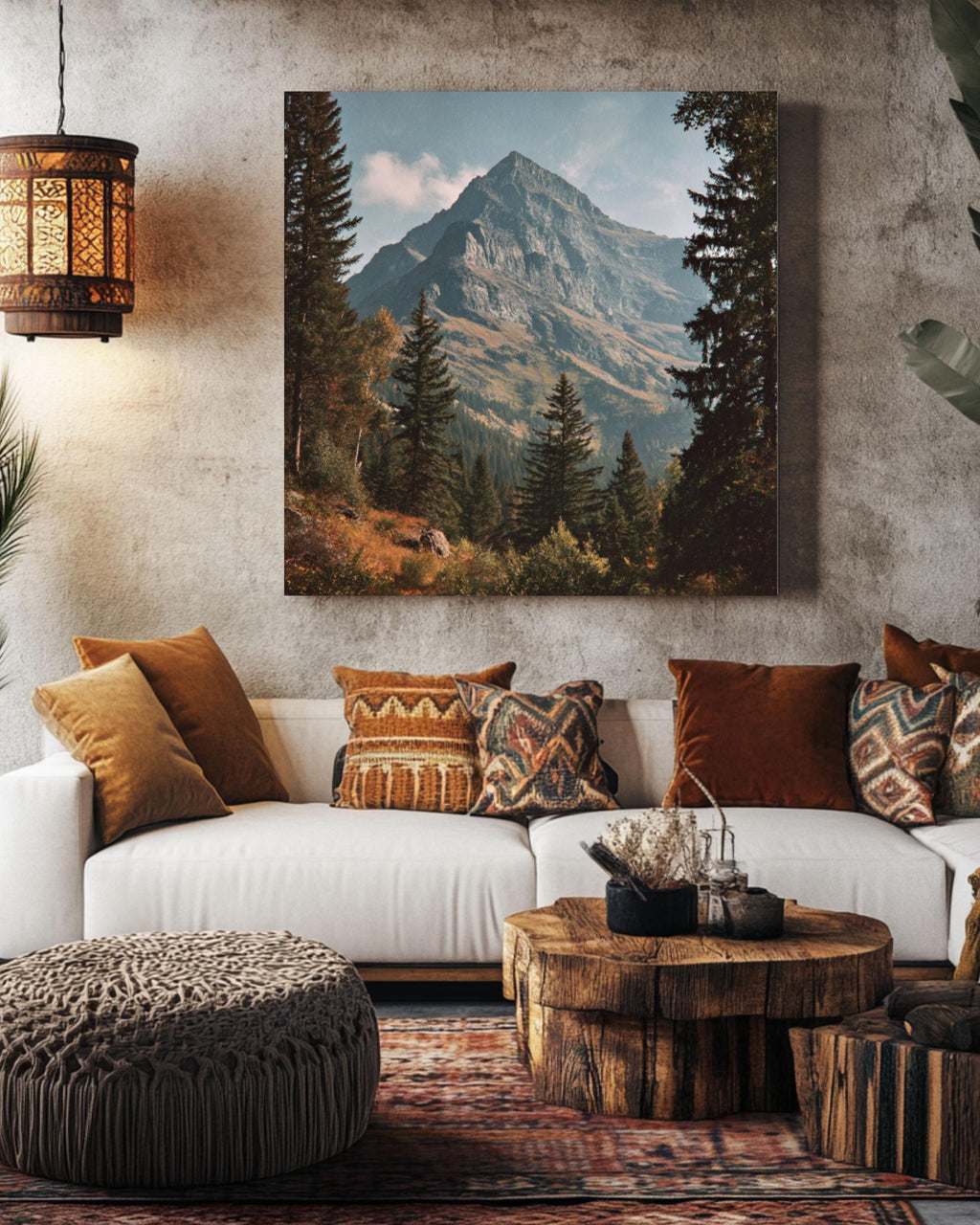 Autumn Mountain Landscape Canvas – Glacier Peak Vintage Print