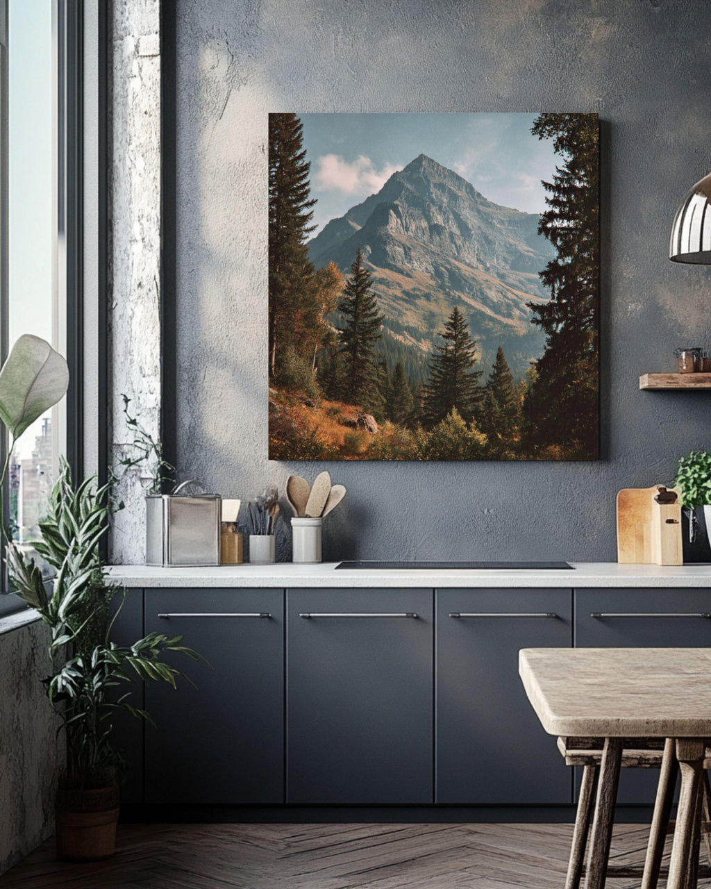 Autumn Mountain Landscape Canvas – Glacier Peak Vintage Print
