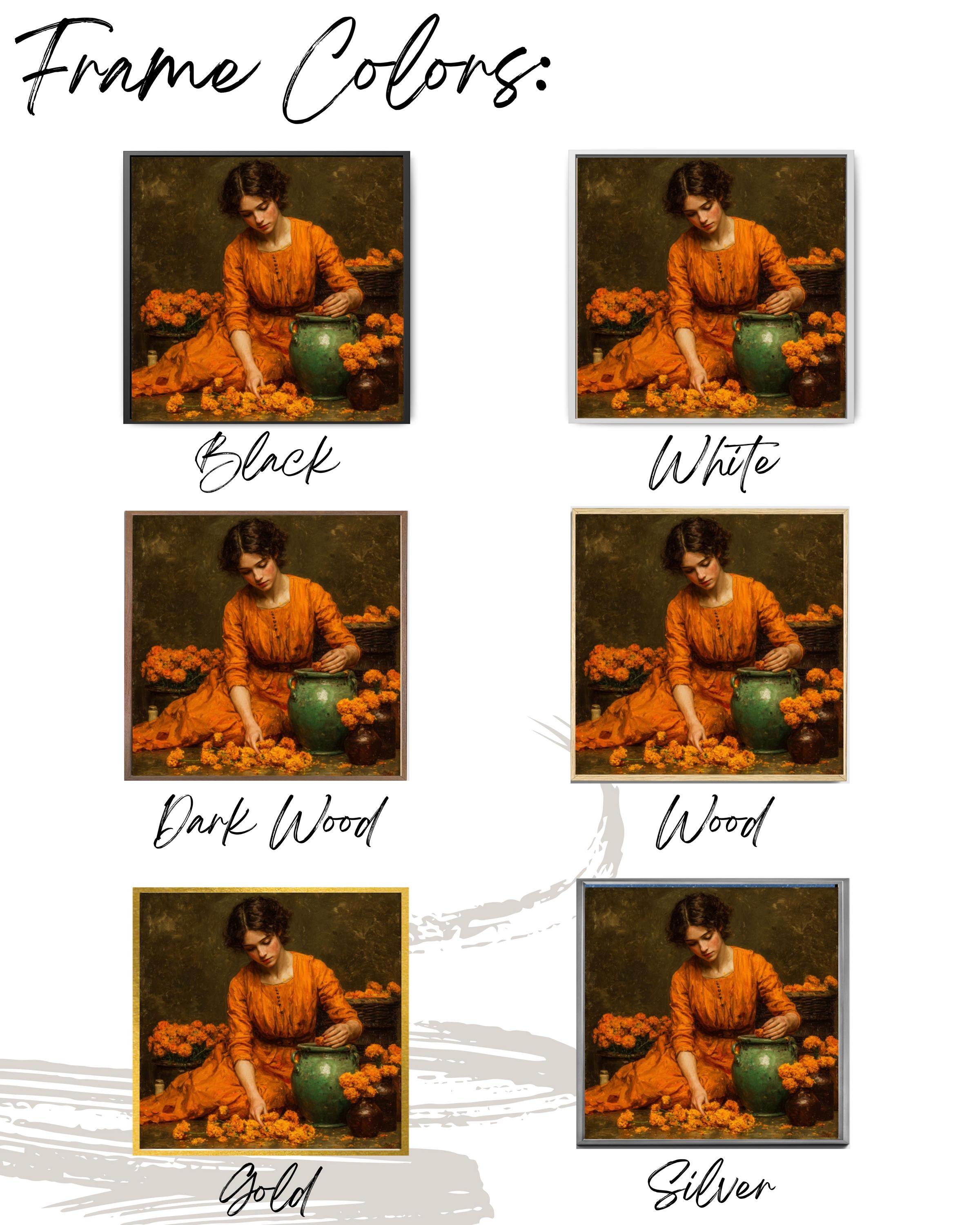 Waterhouse-Inspired Vintage Painting – Marigolds Woman Wall Art