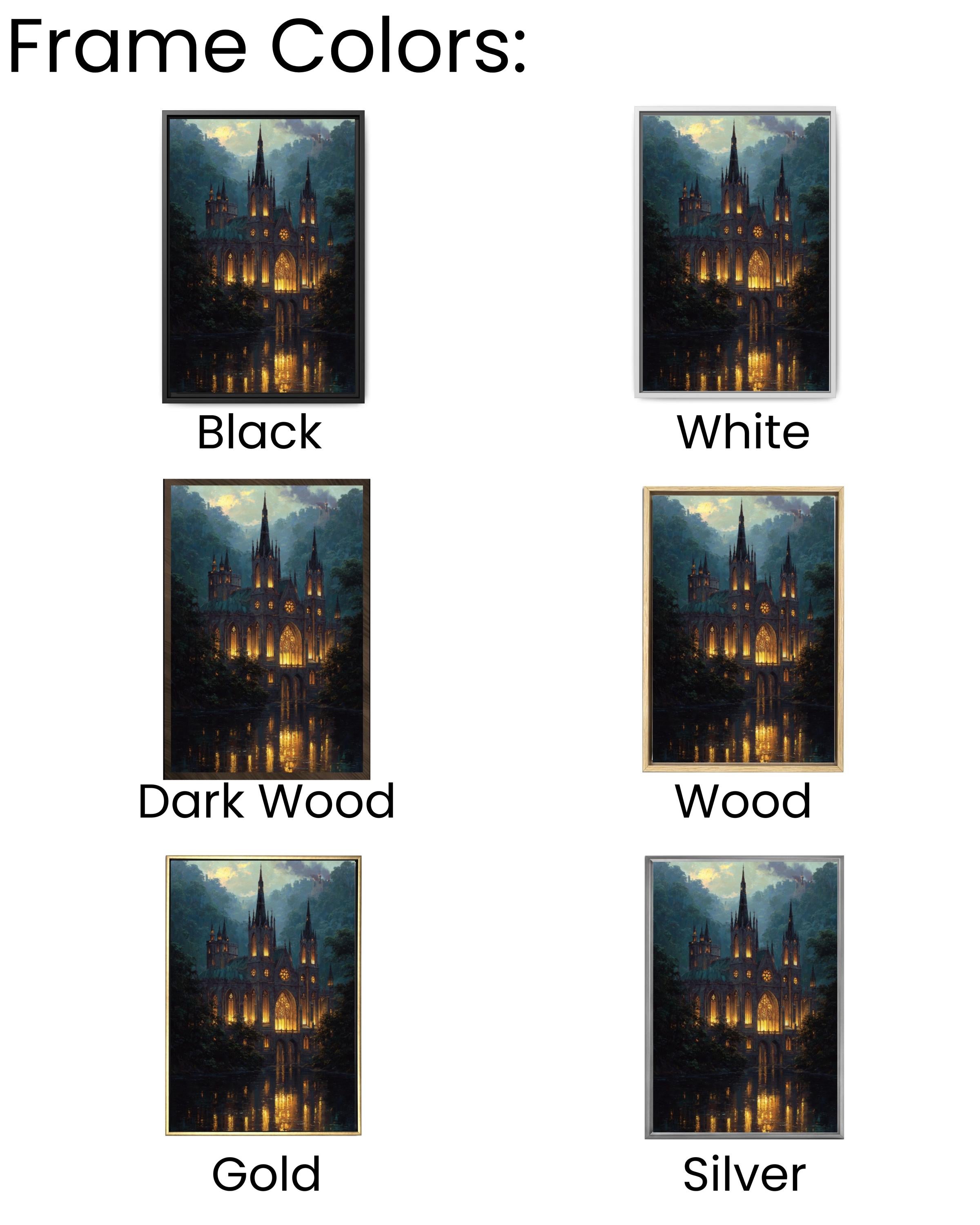 Gothic Cathedral Oil Painting: Dark Stone Church Wall Art Canvas Wall Art Print – Premium Home Decor