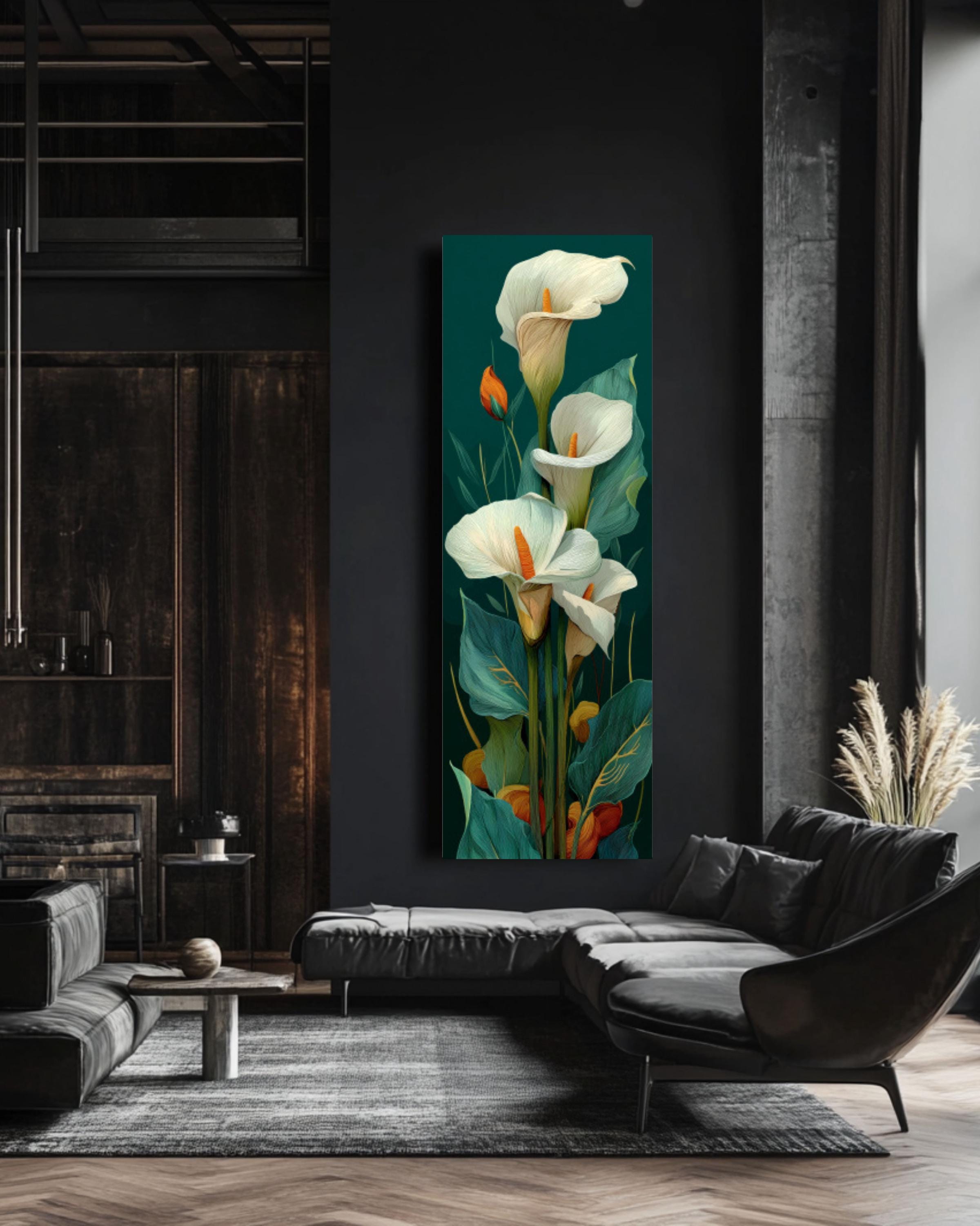 Pastel Calla Lily Wall Art – Classical Floral Canvas Print