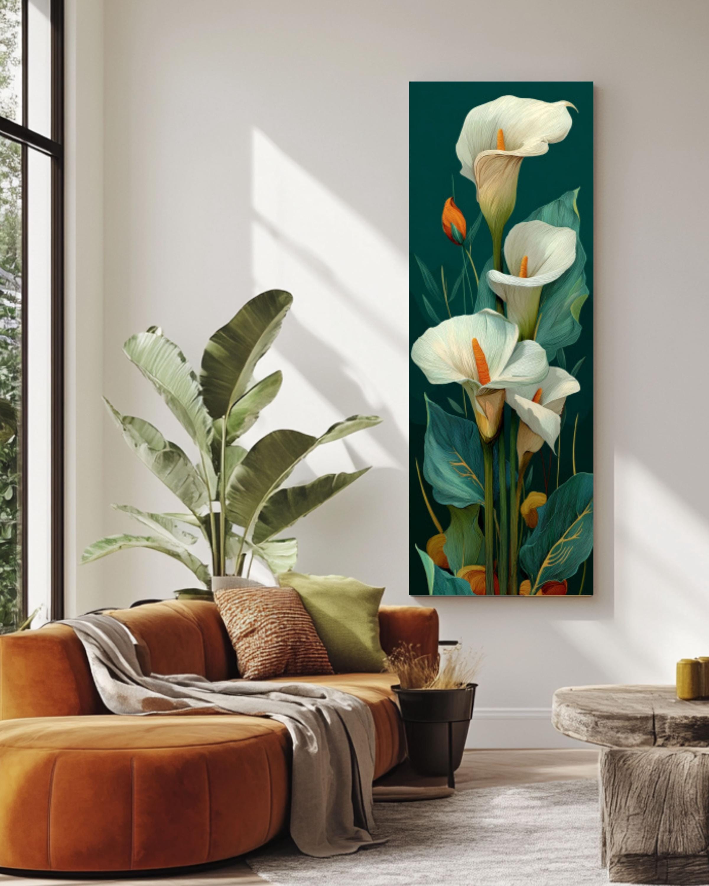 Pastel Calla Lily Wall Art – Classical Floral Canvas Print
