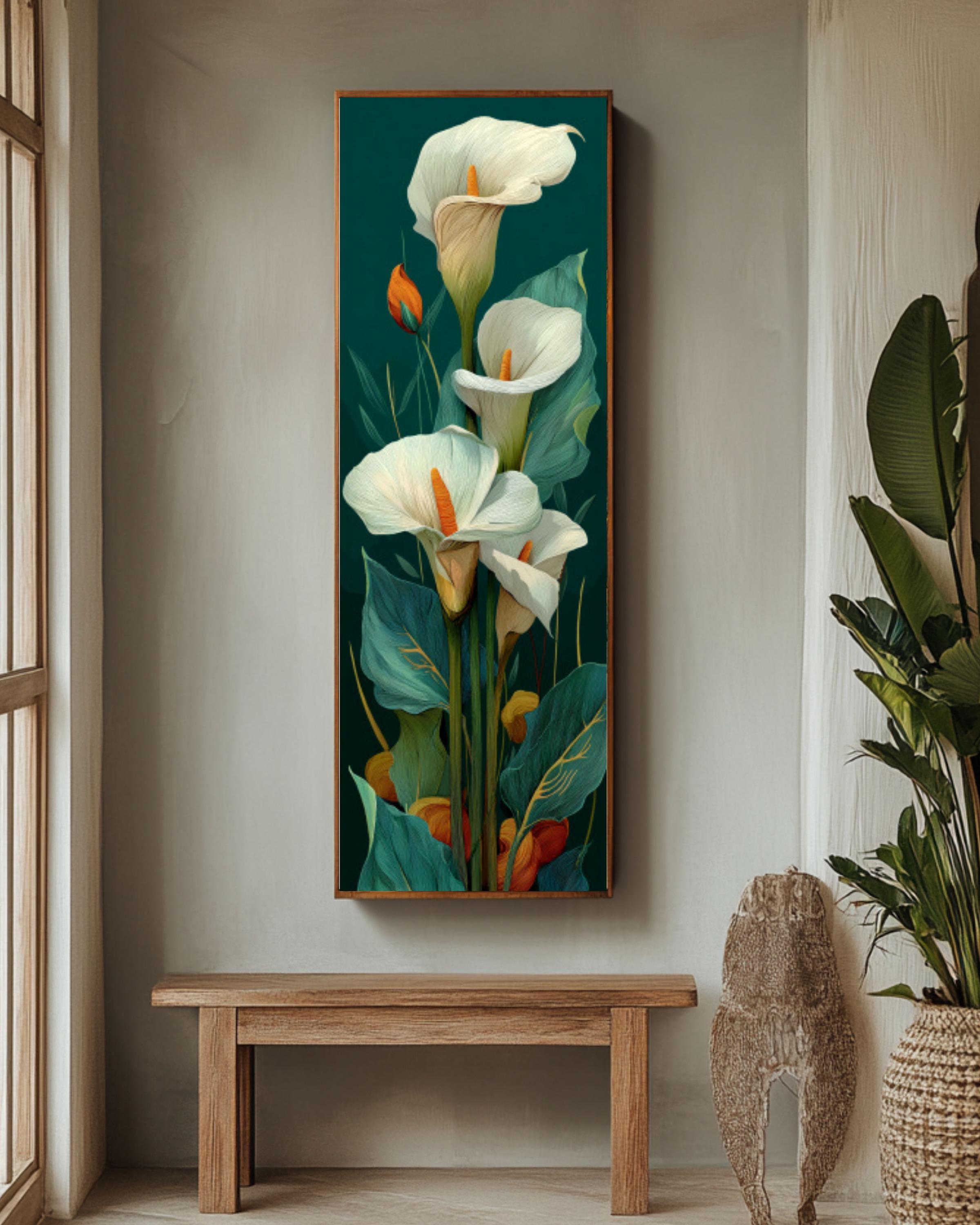 Pastel Calla Lily Wall Art – Classical Floral Canvas Print