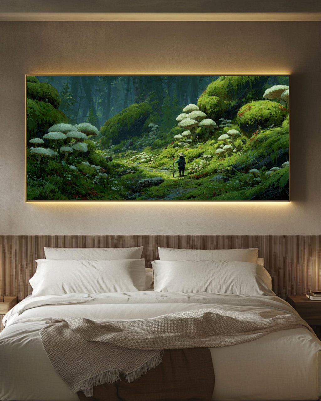 Mushroom Forest Canvas Print â€“ McQuarrie & Miyazaki Inspired Fantasy Art Canvas Wall Art Print – Premium Home Decor