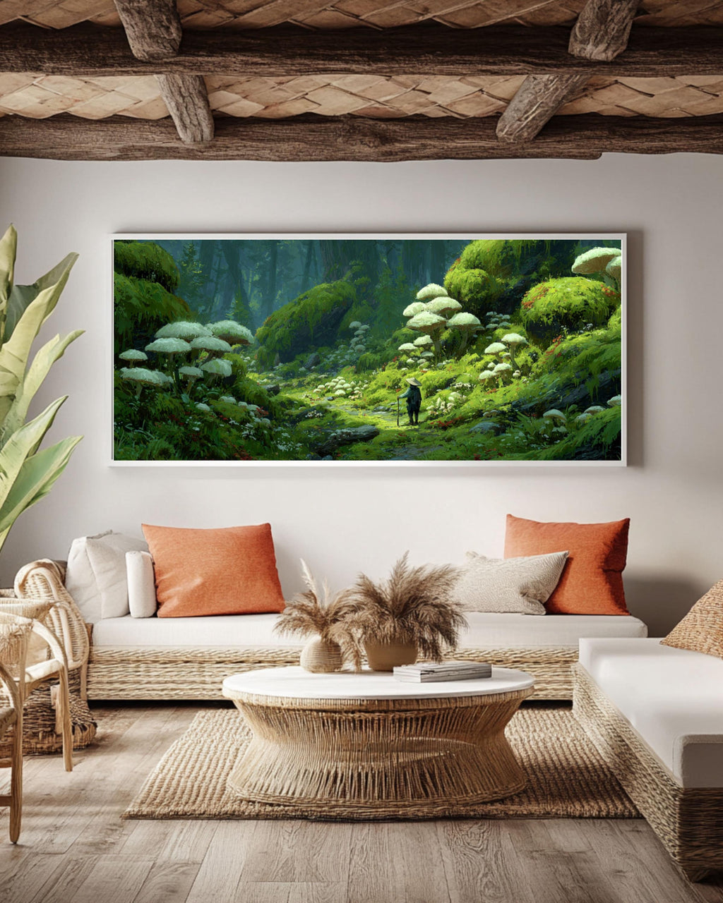 Mushroom Forest Canvas Print â€“ McQuarrie & Miyazaki Inspired Fantasy Art Canvas Wall Art Print – Premium Home Decor