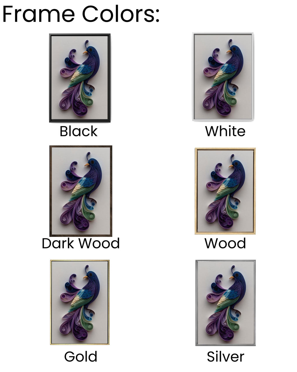 Abstract Bird Quilling Art â€“ Purple & Green Paper Sculpture Canvas Wall Art Print – Premium Home Decor