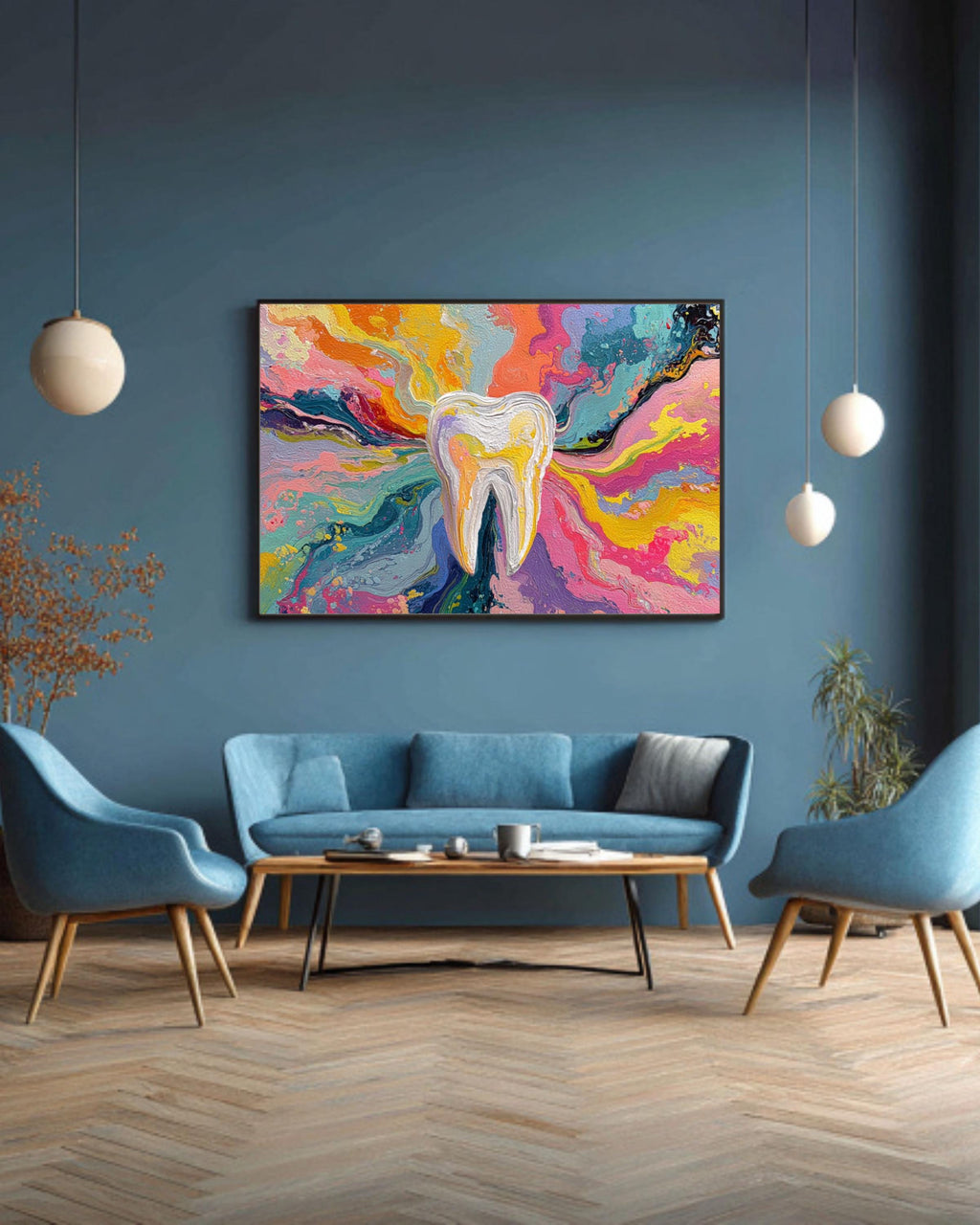 Colorful Tooth Wall Art | Vibrant Dental Office Canvas Print