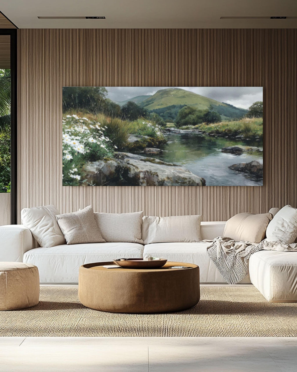 English Riverbank Art â€“ Watercolor Landscape Canvas Print Canvas Wall Art Print – Premium Home Decor
