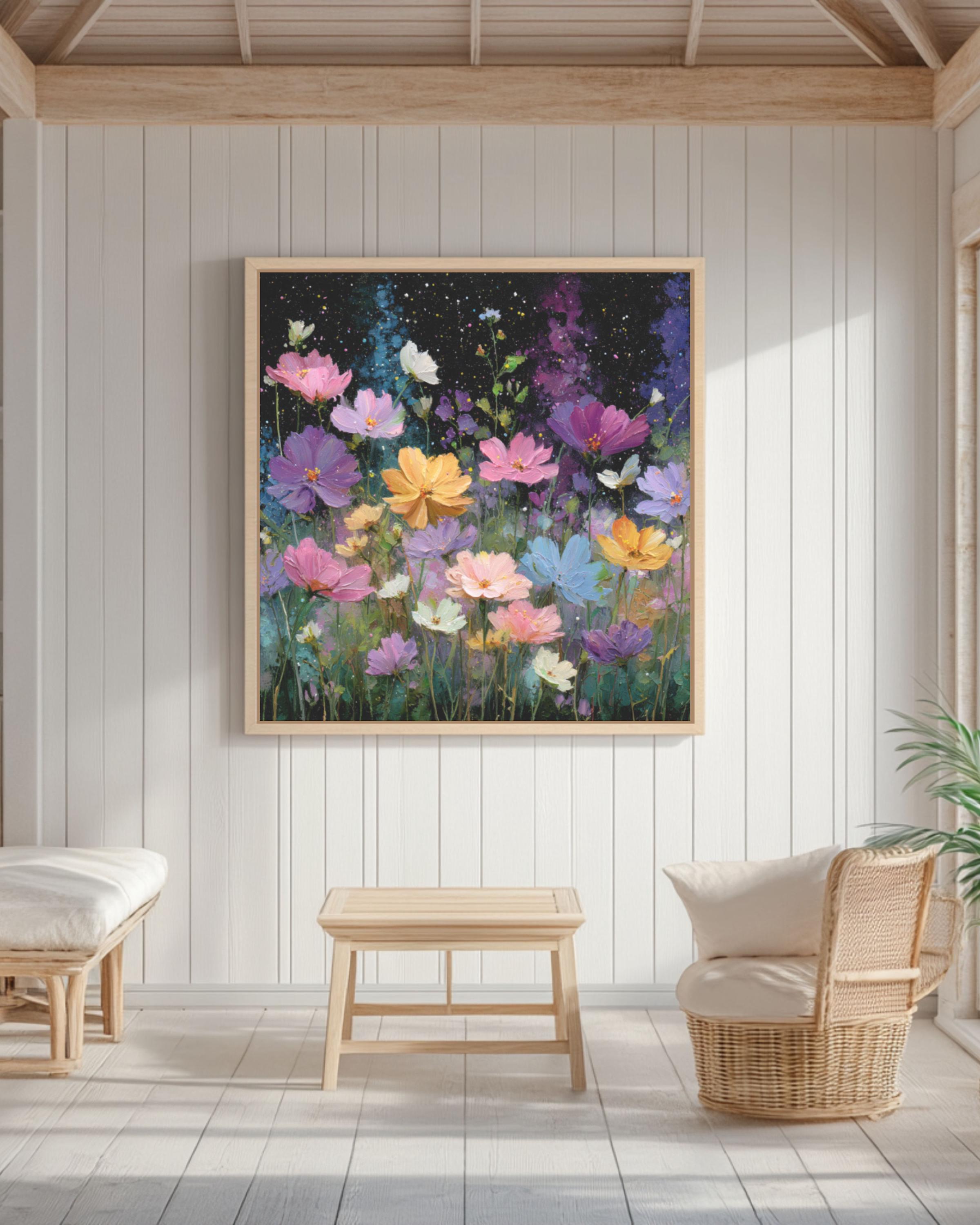 Pastel Wildflower Garden Art – Whimsical Nursery Print