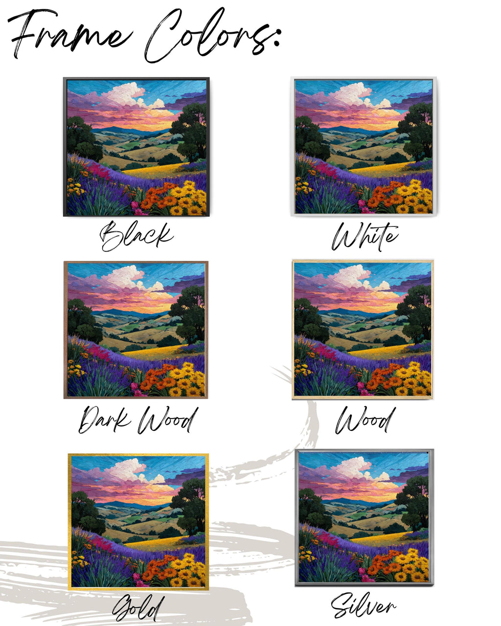 Monet-Inspired Sunset Landscape Art â€“ Wildflower & Lavender Fields Print Canvas Wall Art Print – Premium Home Decor