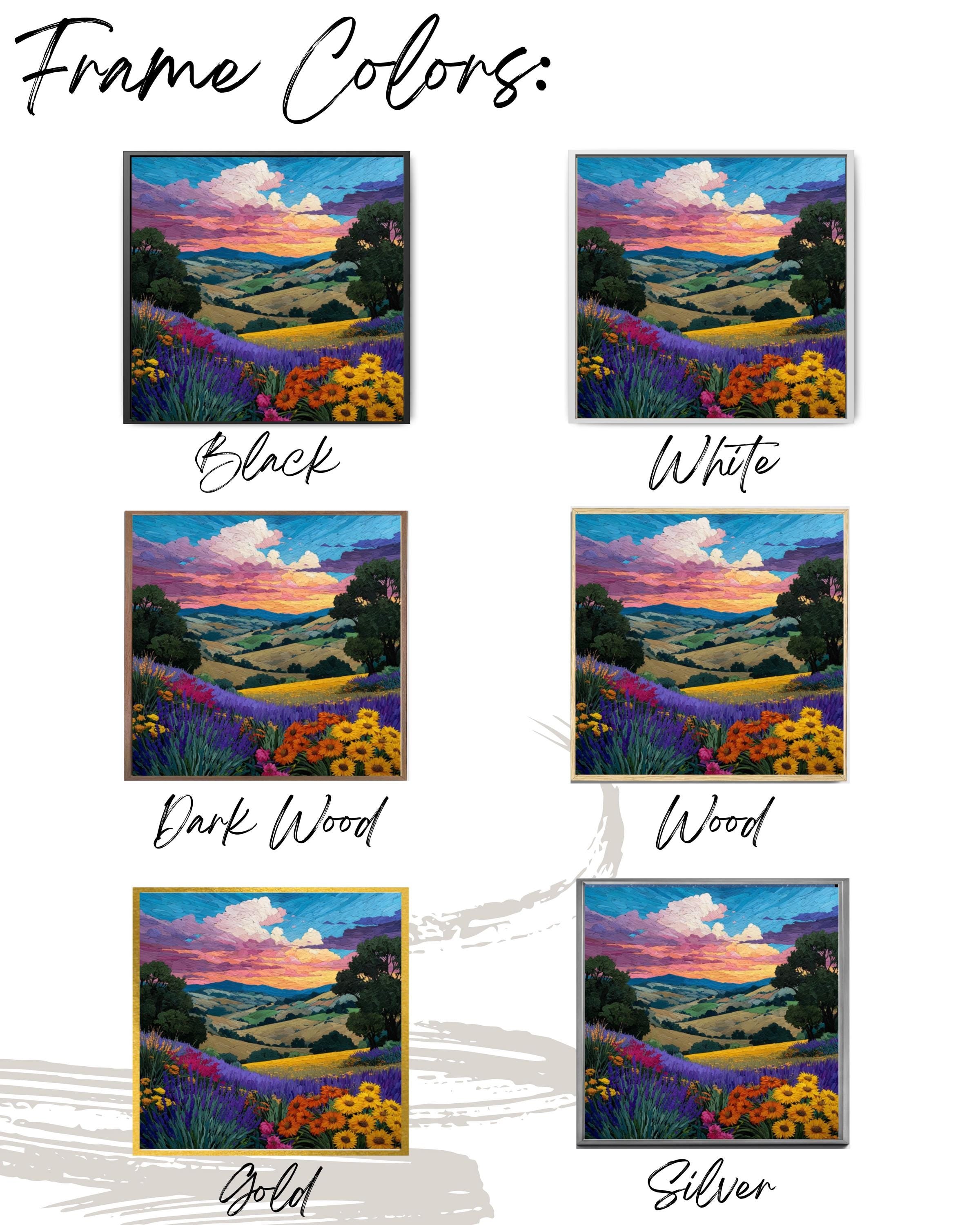 Monet-Inspired Sunset Landscape Art â€“ Wildflower & Lavender Fields Print Canvas Wall Art Print – Premium Home Decor