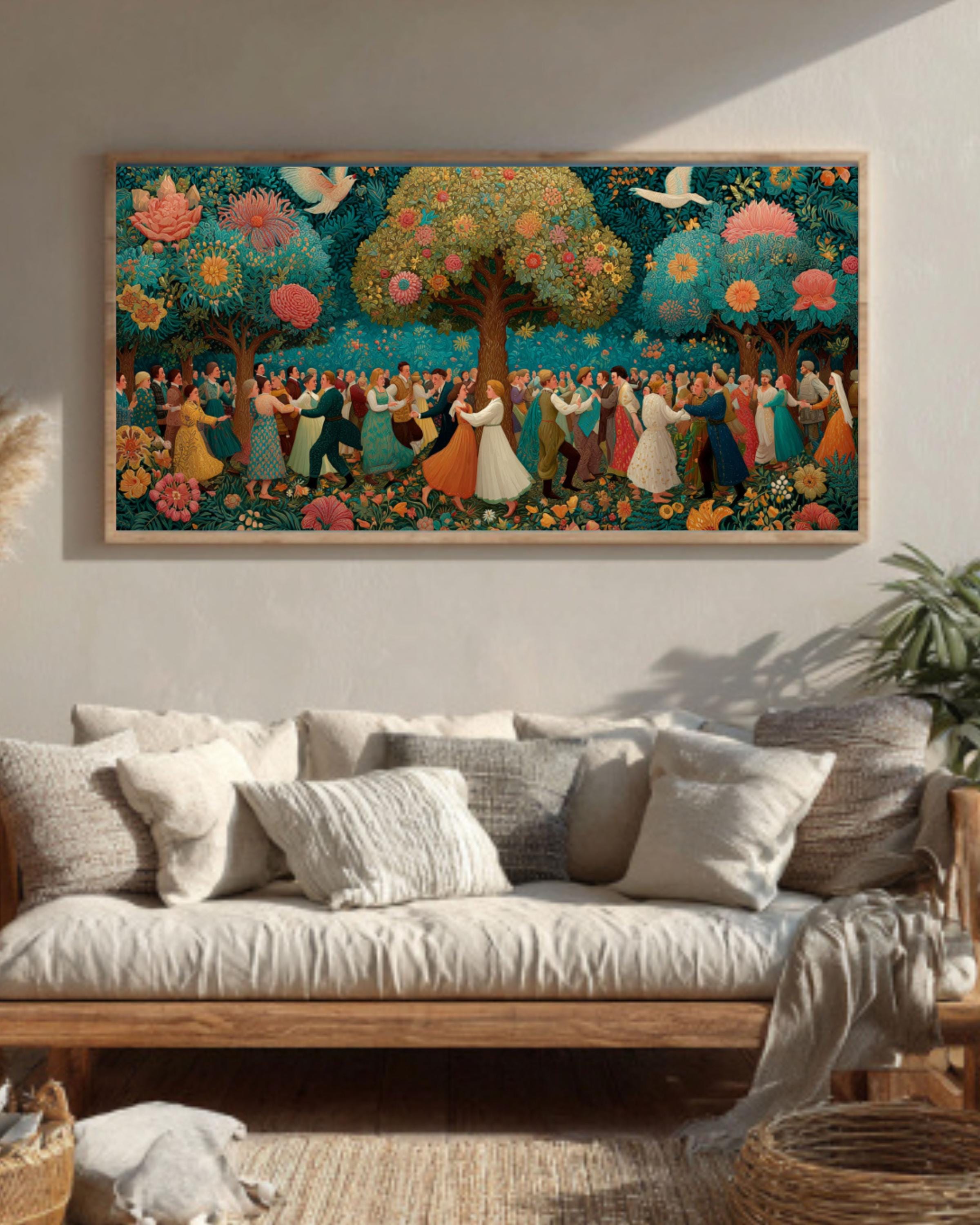 Shabbat Celebration Canvas Art | Singing & Dancing