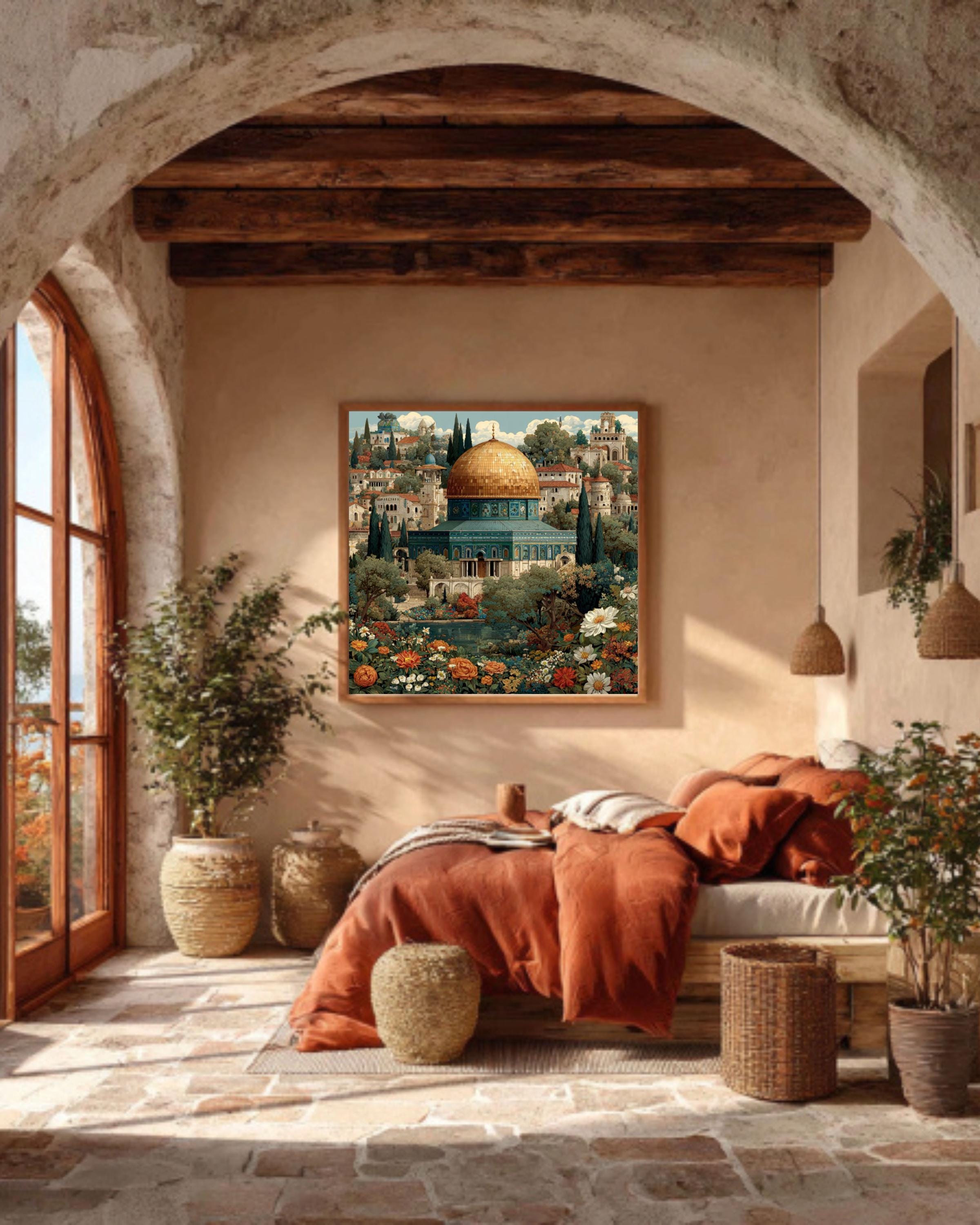 Dome of the Rock Art | Jerusalem Old City Illustration