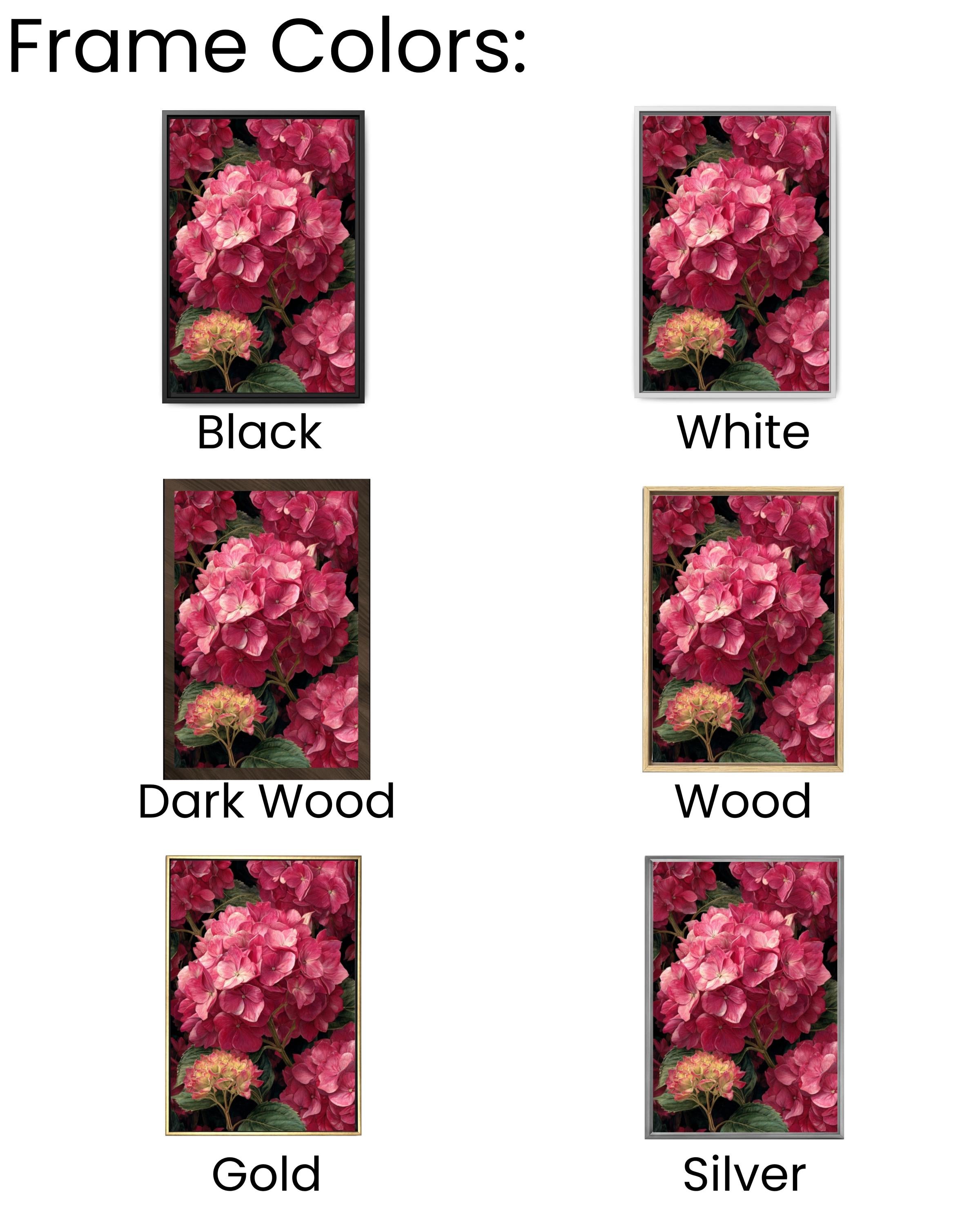 Pink Hydrangea Botanical Wall Art – Watercolor Floral Canvas Print