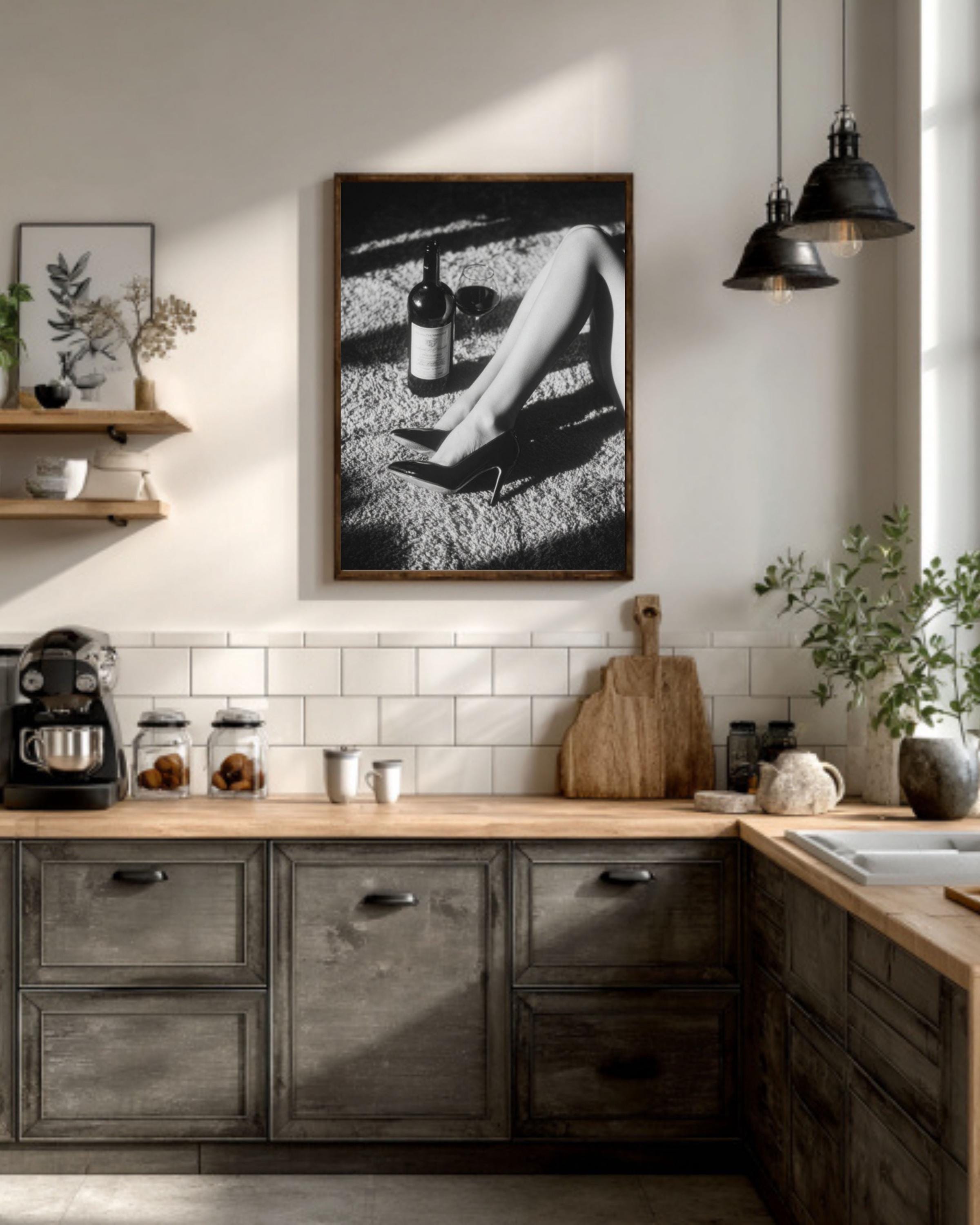 high heels and wine fashion art print wall decor