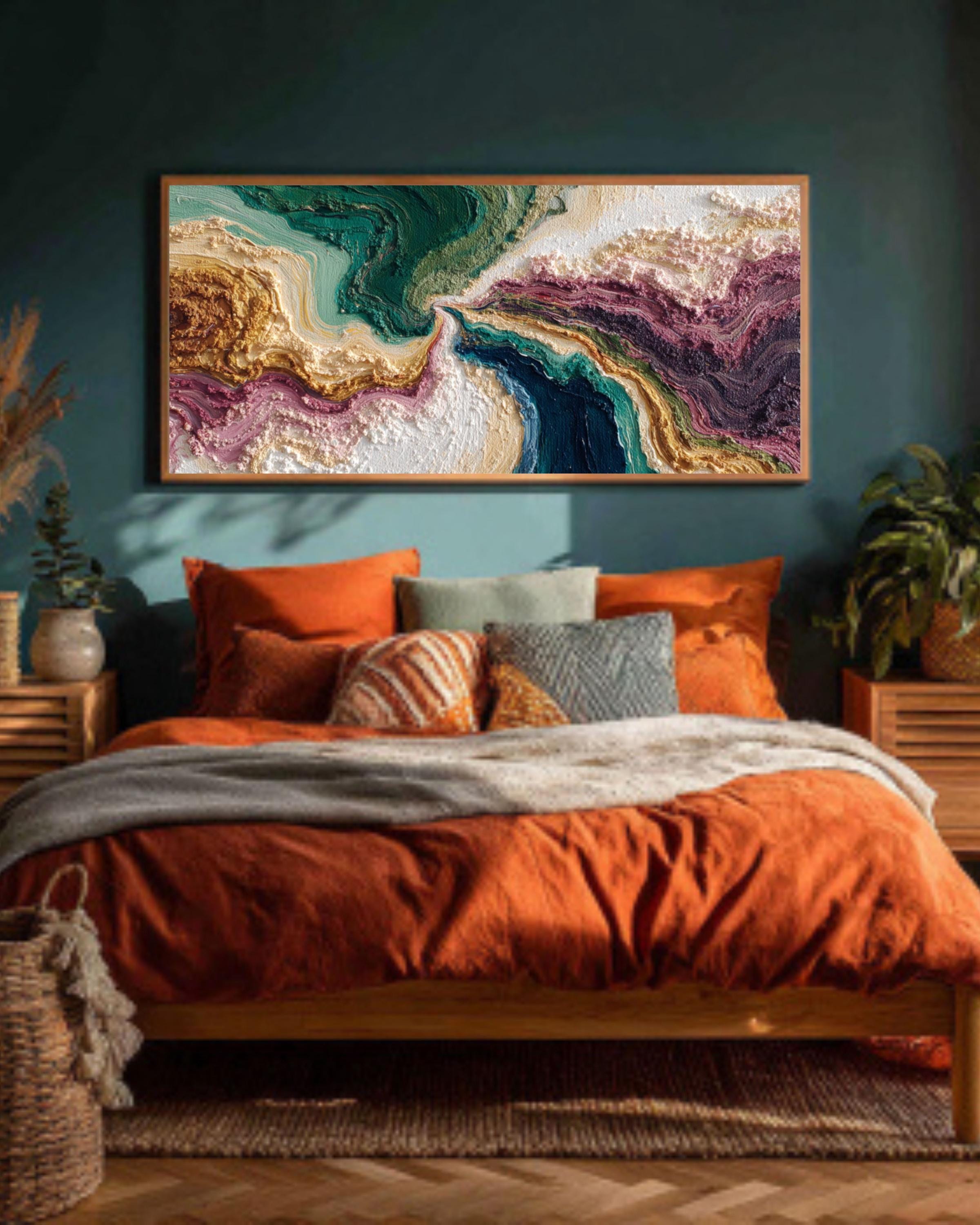 Abstract Water Art Print – Flowing Brushstrokes, Modern Decor