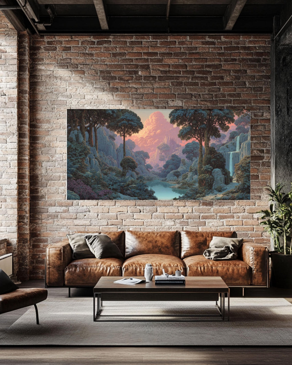 Fantasy Forest Landscape Canvas Art â€“ Roger Dean & Alex Grey Style Canvas Wall Art Print – Premium Home Decor
