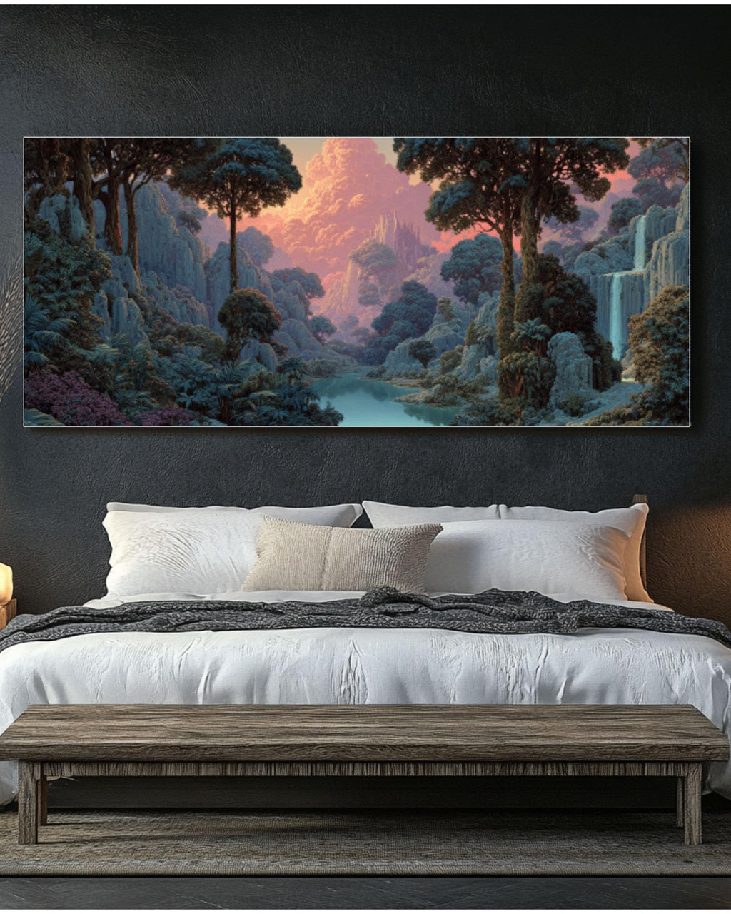 Fantasy Forest Landscape Canvas Art â€“ Roger Dean & Alex Grey Style Canvas Wall Art Print – Premium Home Decor