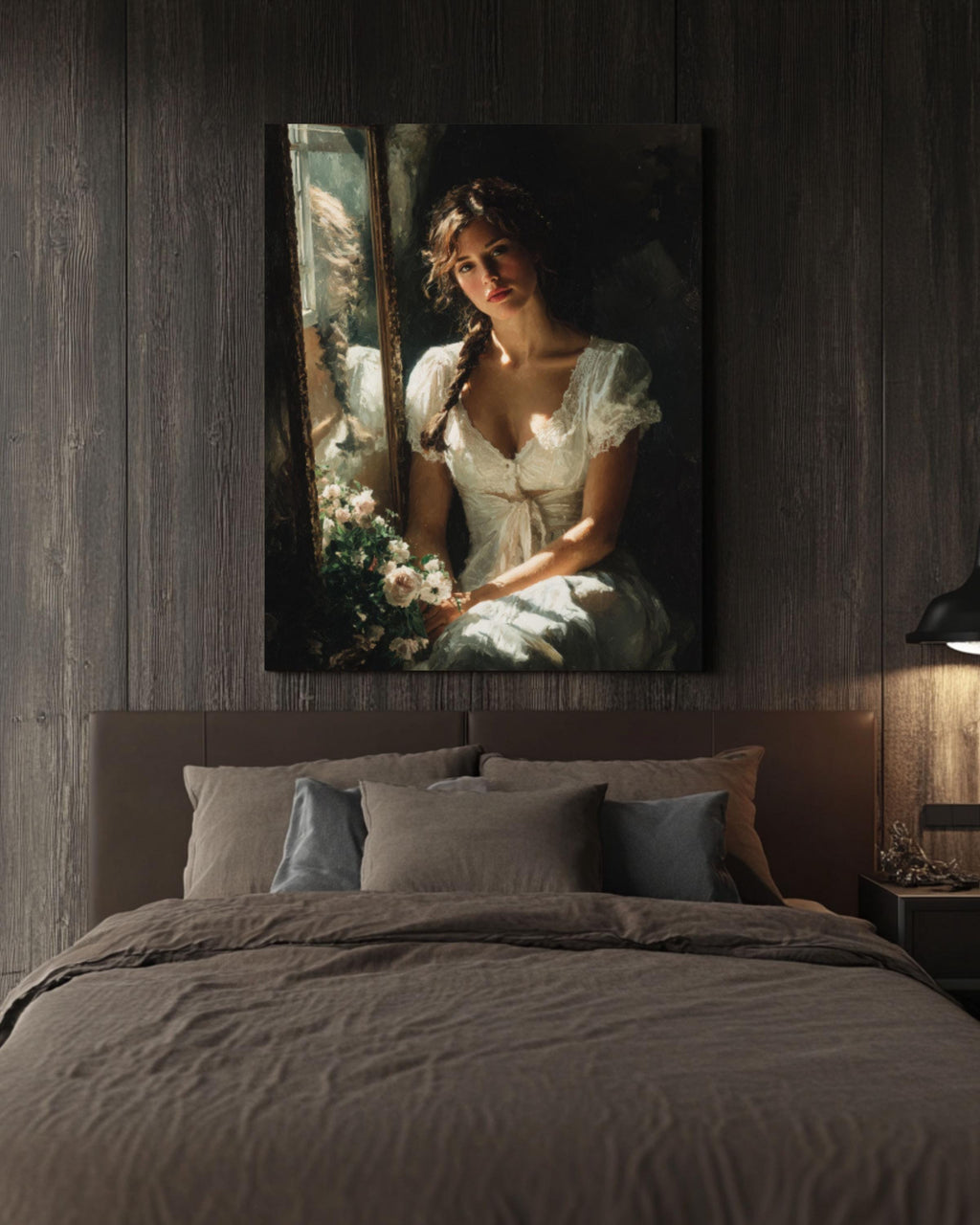 Woman by Window Portrait â€“ Romantic Realism Canvas Art Print Canvas Wall Art Print – Premium Home Decor