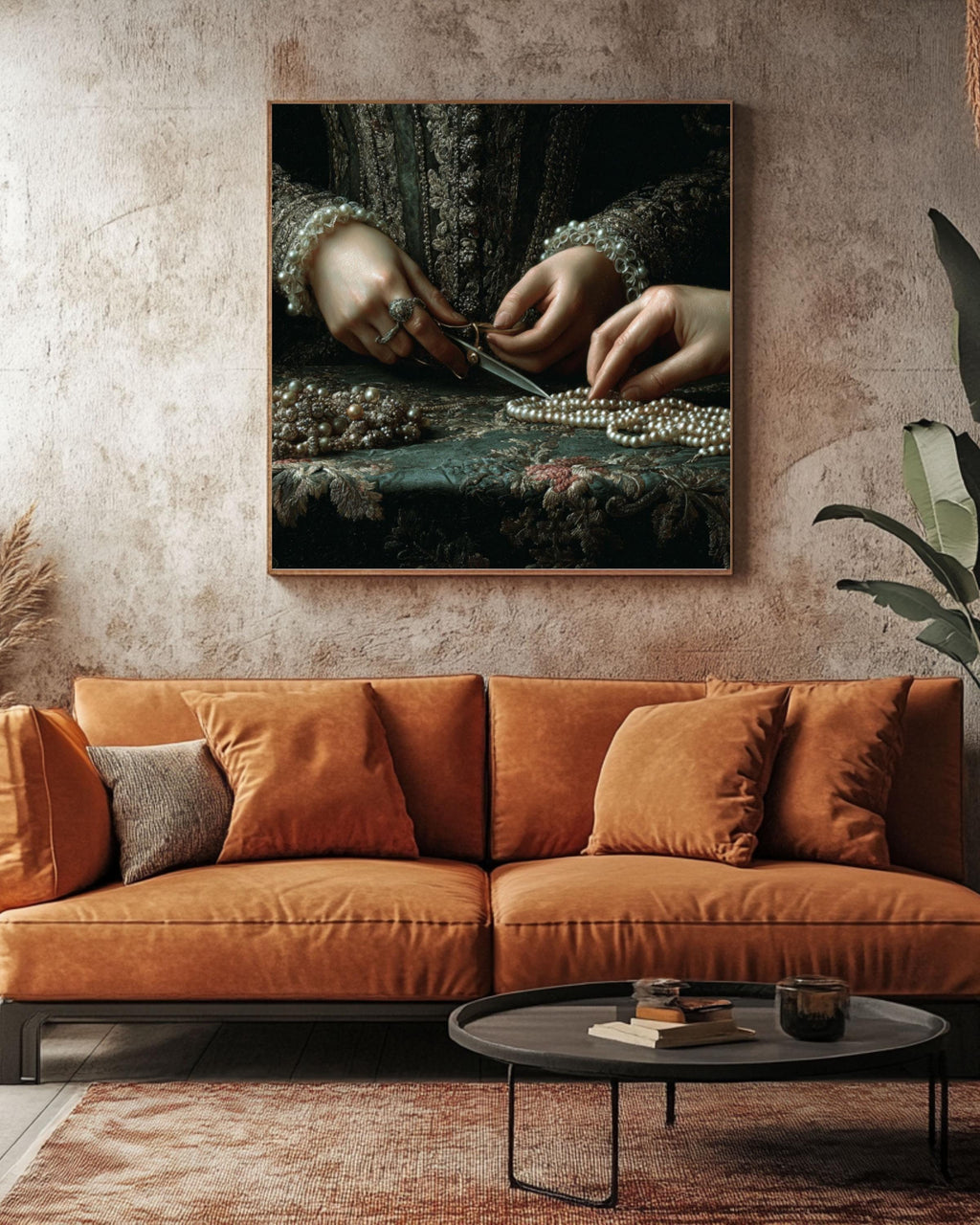 Baroque Hands Cutting Beads Art Print â€“ Gothic Home Wall Decor Canvas Wall Art Print – Premium Home Decor