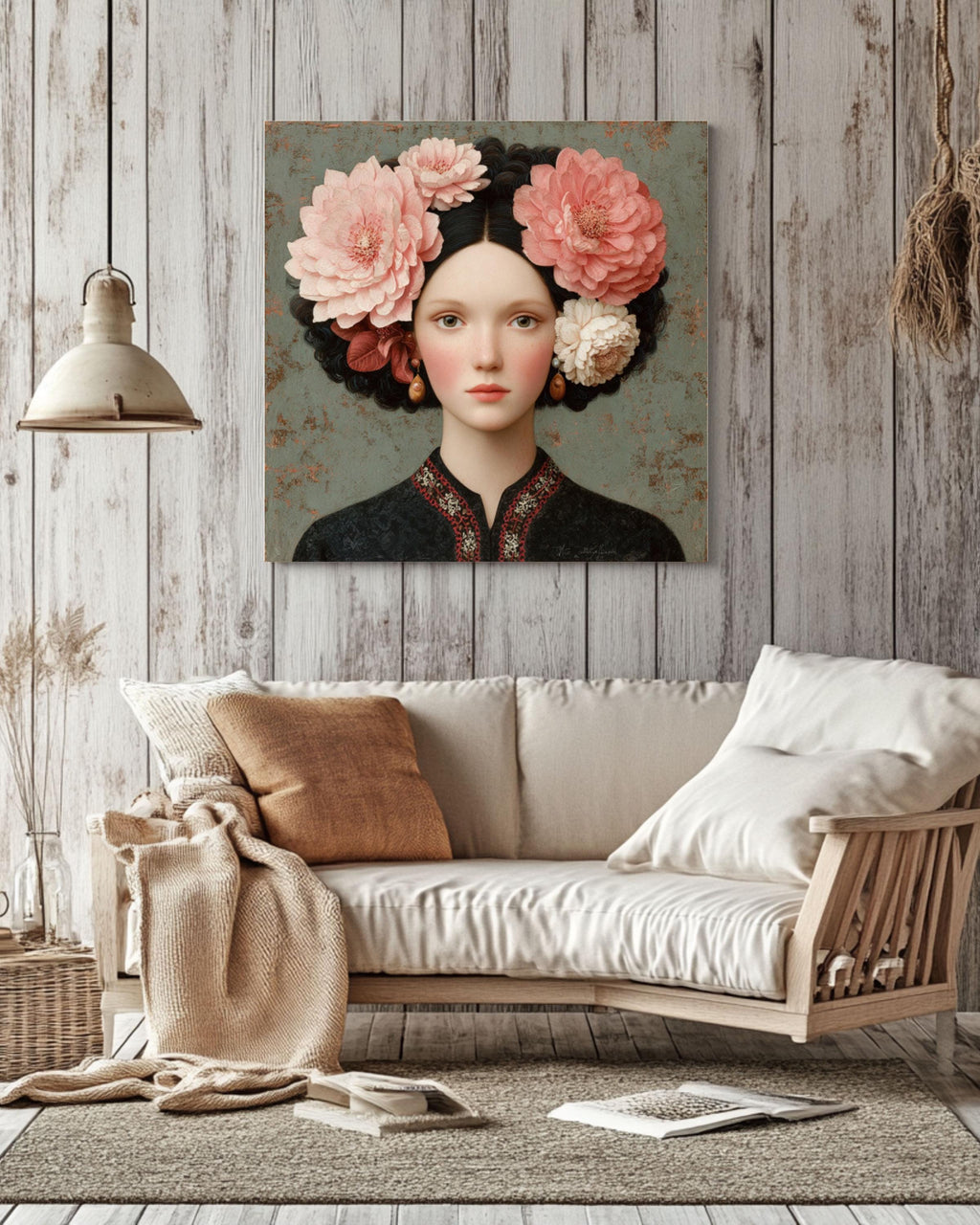 Floral Headpiece Woman Portrait | Elegant Feminine