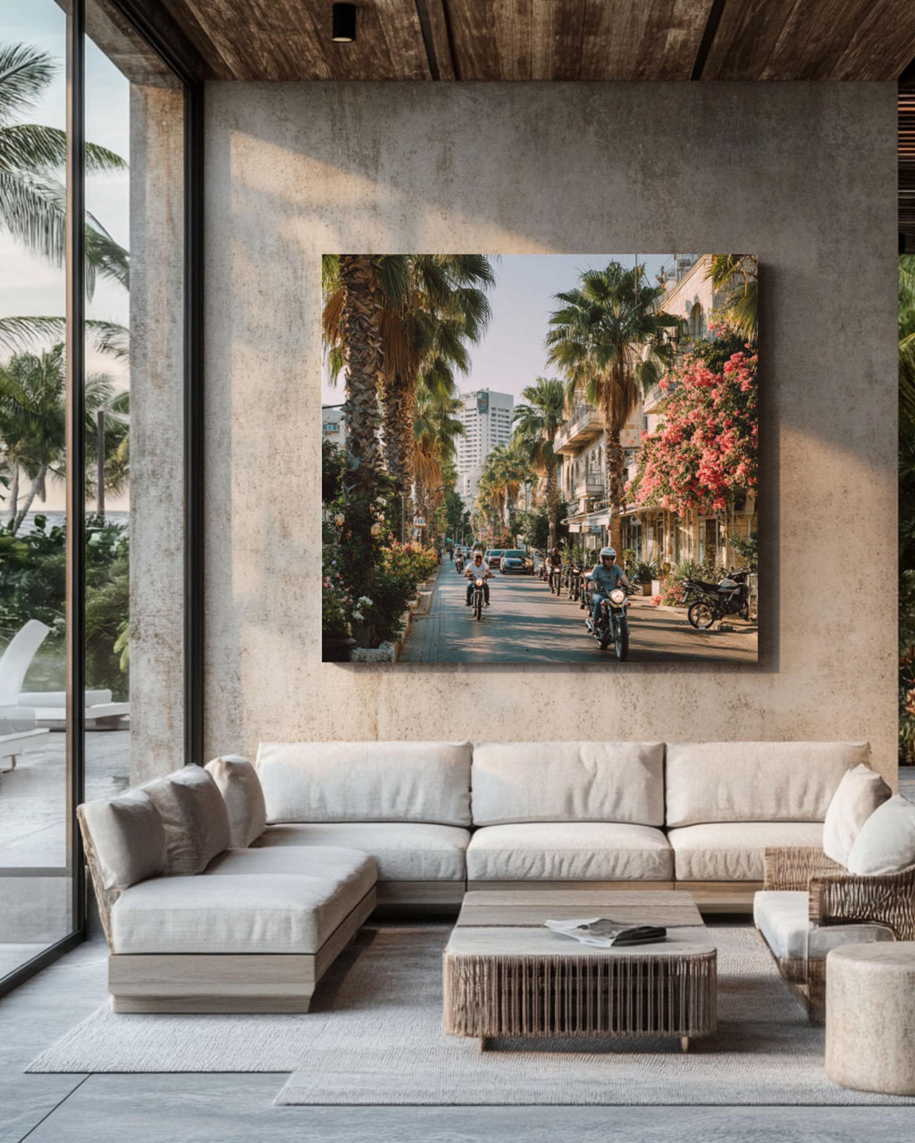 Tel Aviv Street Photography Print | Palm Trees, Urban Scene
