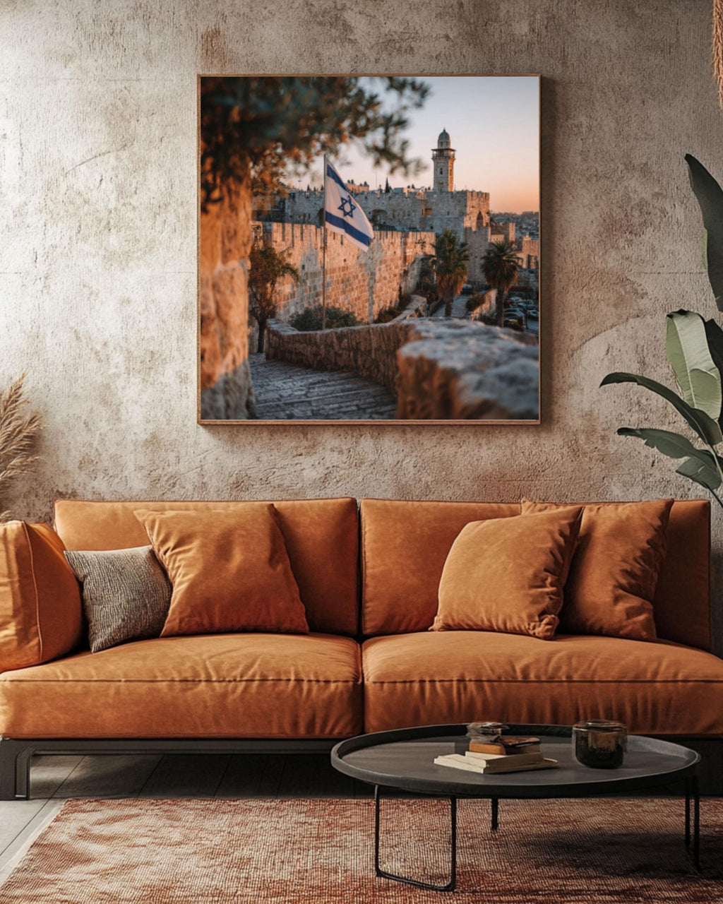 Israeli Flag Old City Wall Art – Historic Jerusalem Photo Print