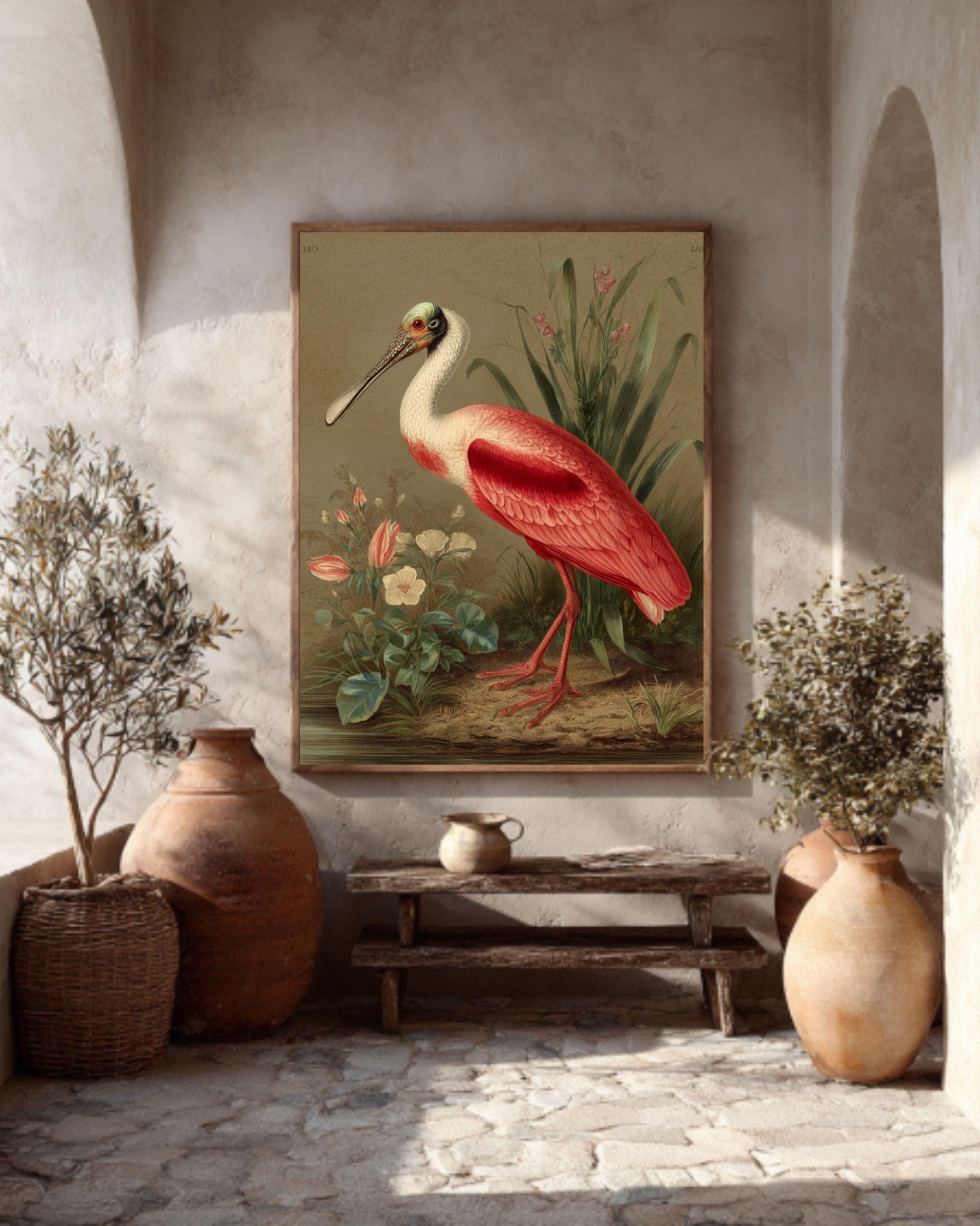 Roseate Spoonbill Bird Art | Wildlife Coastal