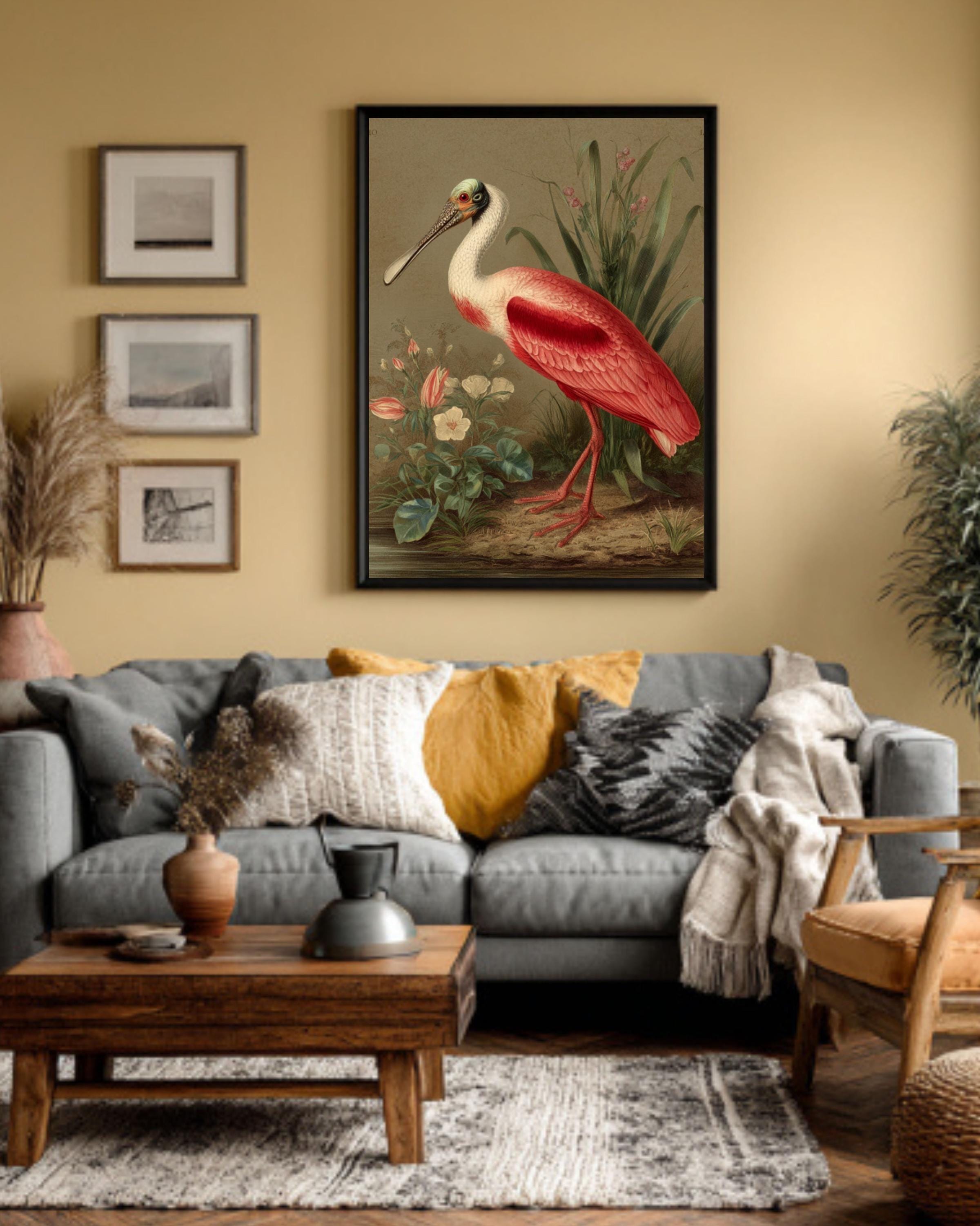 Roseate Spoonbill Bird Art | Wildlife Coastal