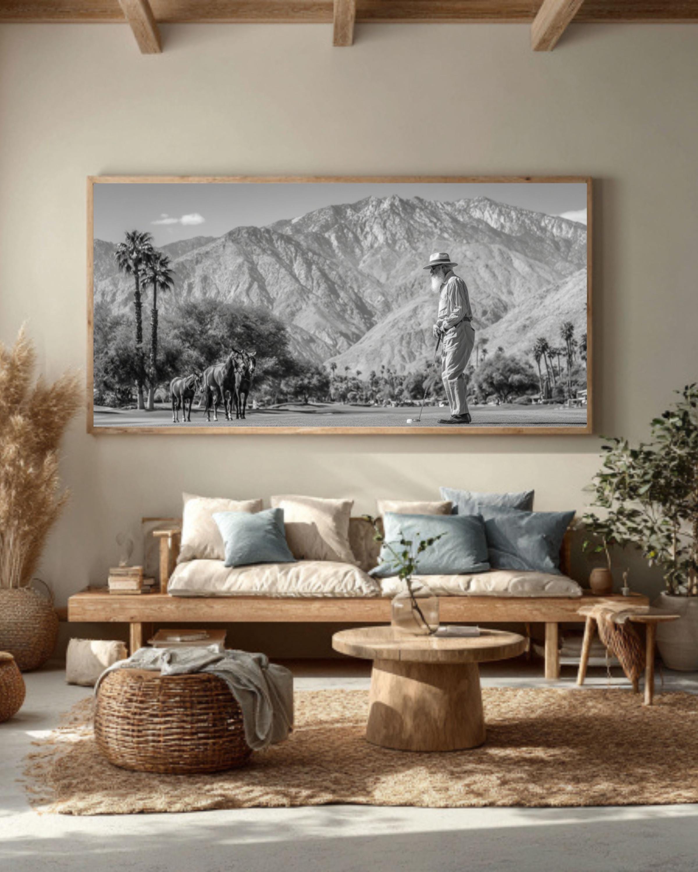 John Muir Golfing in Palm Springs Canvas Print â€“ Vintage Western Photo Canvas Wall Art Print – Premium Home Decor