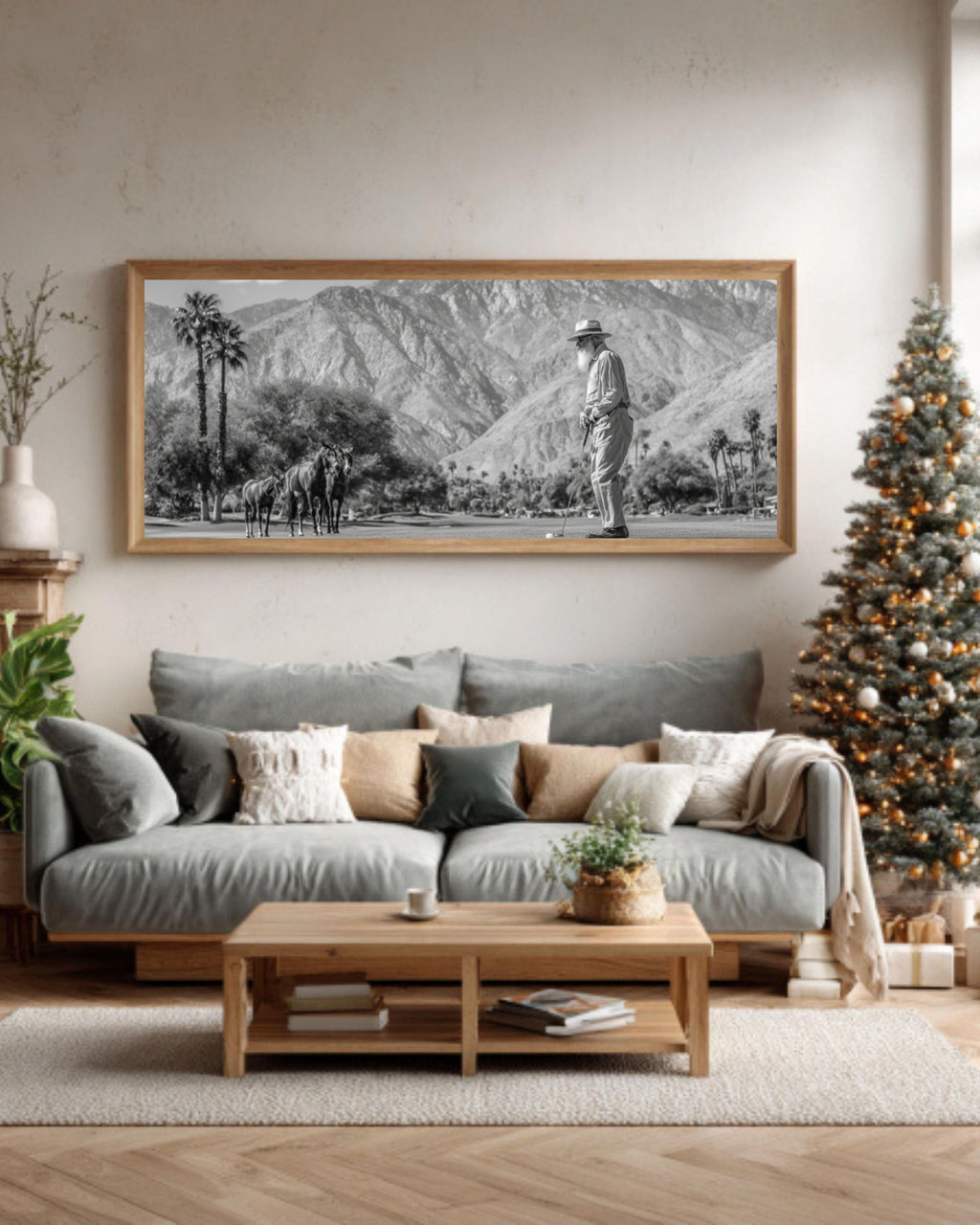 John Muir Golfing in Palm Springs Canvas Print â€“ Vintage Western Photo Canvas Wall Art Print – Premium Home Decor