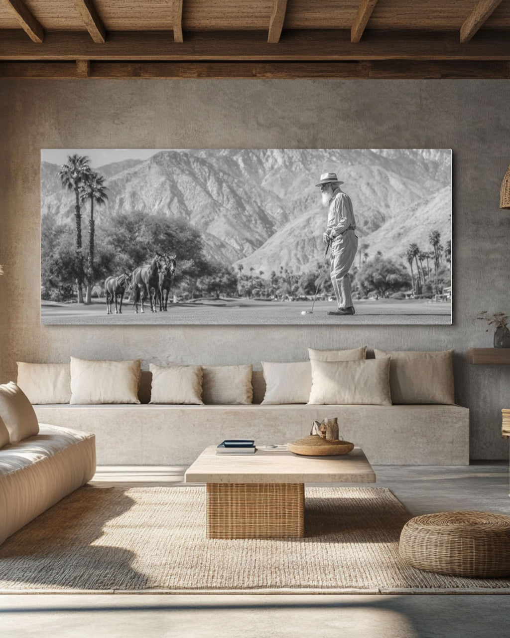 John Muir Golfing in Palm Springs Canvas Print â€“ Vintage Western Photo Canvas Wall Art Print – Premium Home Decor