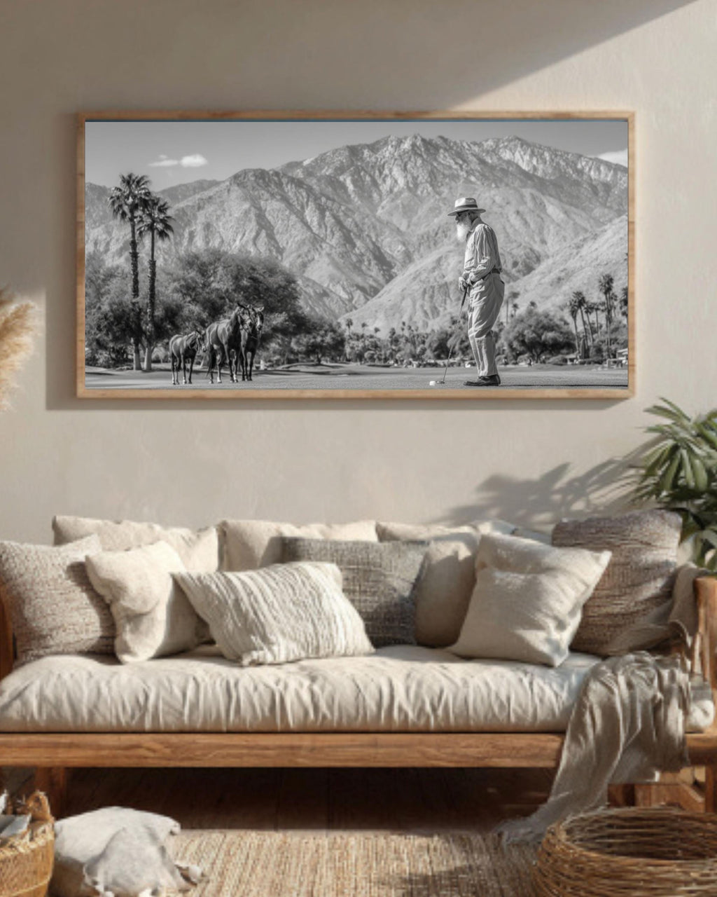 John Muir Golfing in Palm Springs Canvas Print â€“ Vintage Western Photo Canvas Wall Art Print – Premium Home Decor