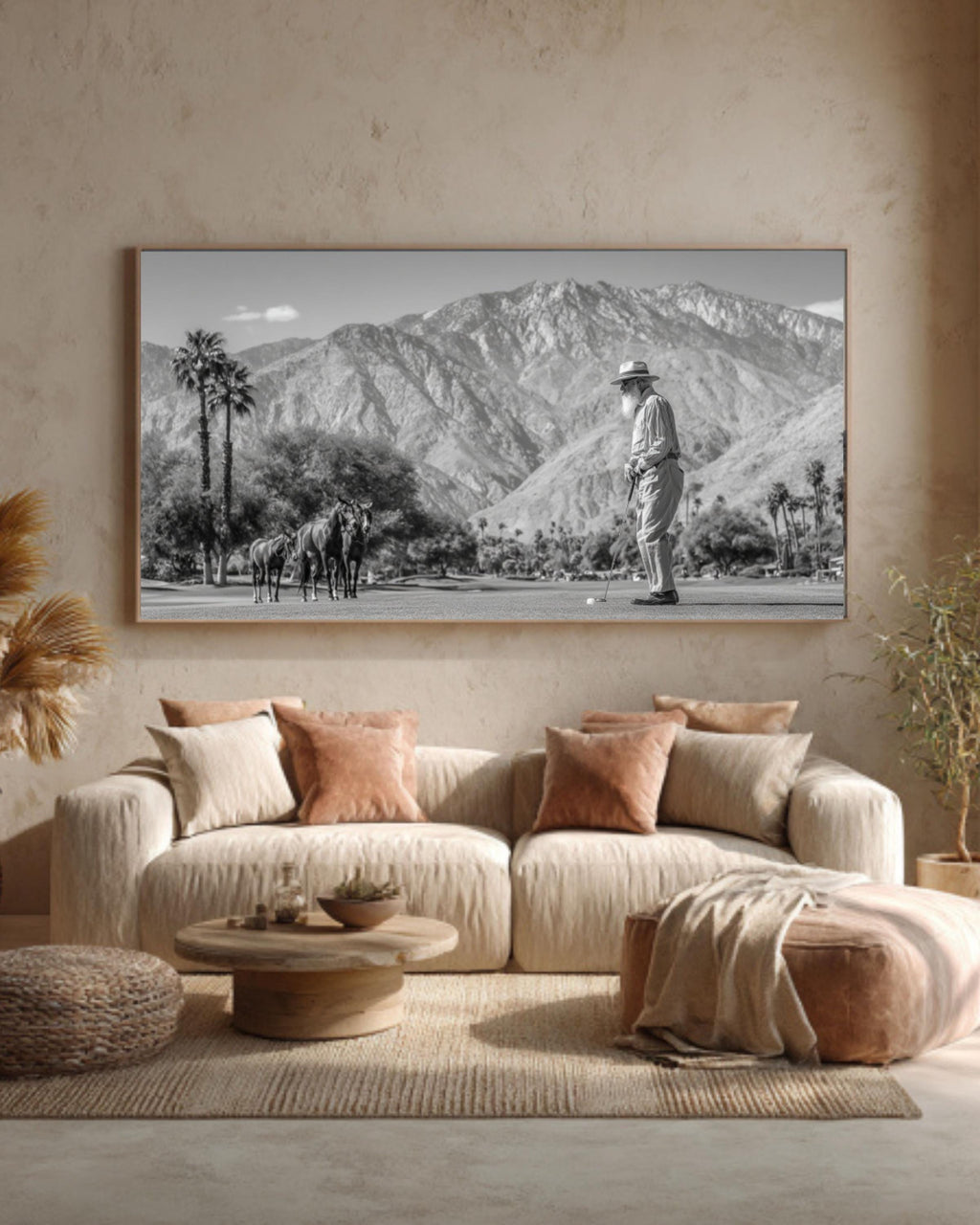 John Muir Golfing in Palm Springs Canvas Print â€“ Vintage Western Photo Canvas Wall Art Print – Premium Home Decor