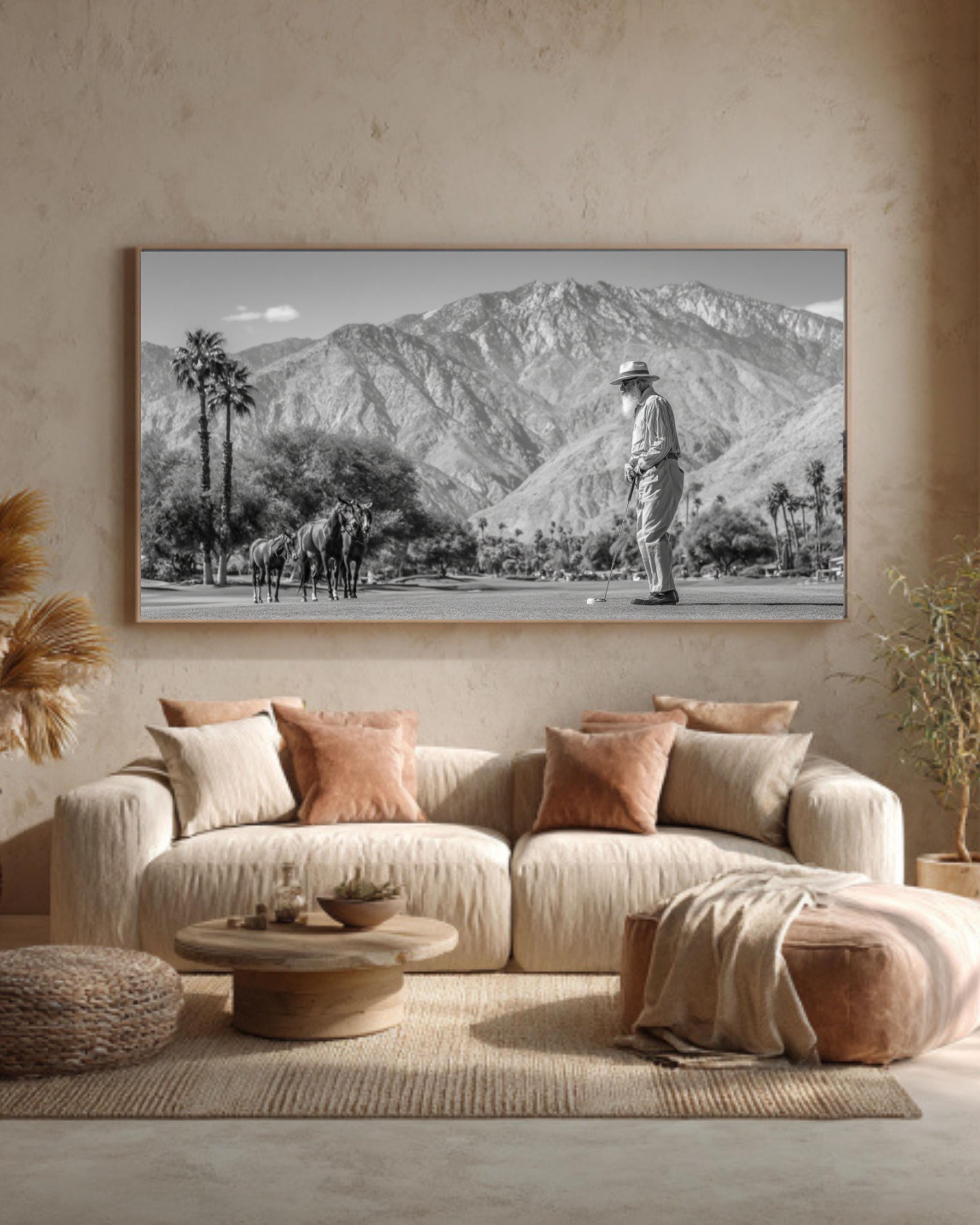John Muir Golfing in Palm Springs Canvas Print â€“ Vintage Western Photo Canvas Wall Art Print – Premium Home Decor