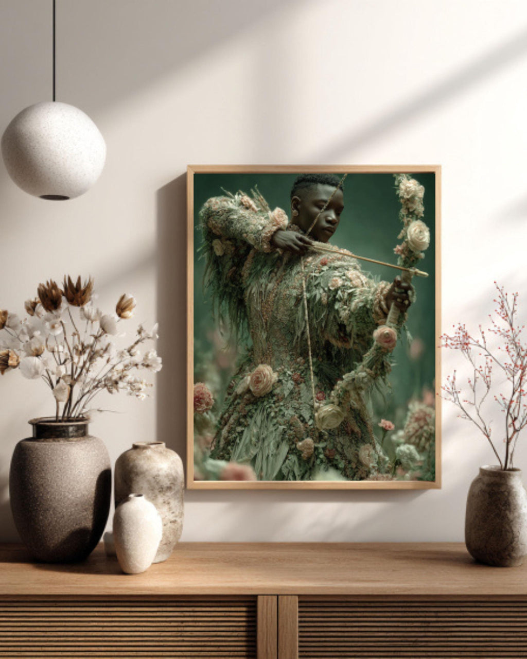 Floral Archer Art Print | Cinematic Fantasy Warrior Poster/Canvas
