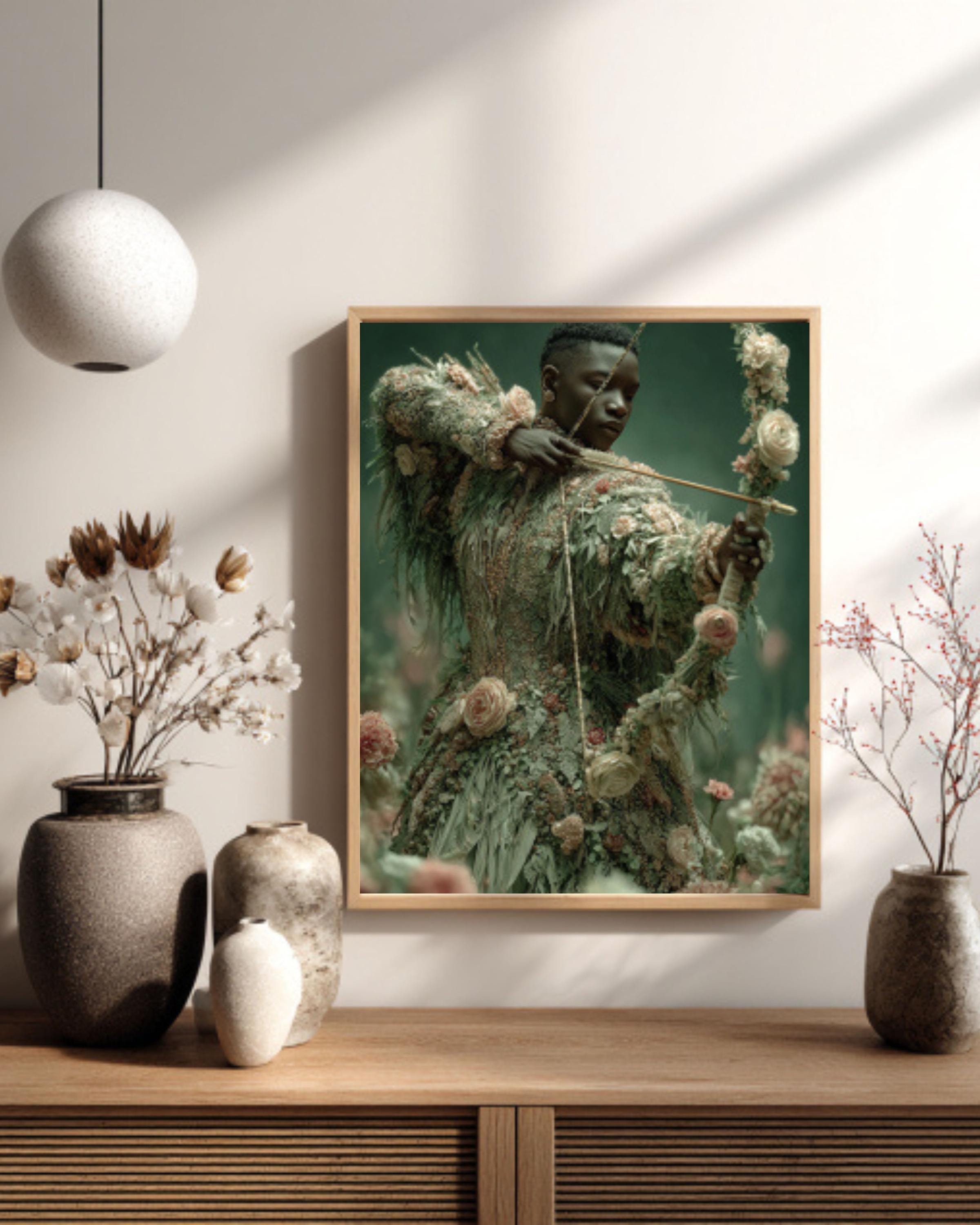 Floral Archer Art Print | Cinematic Fantasy Warrior Poster/Canvas