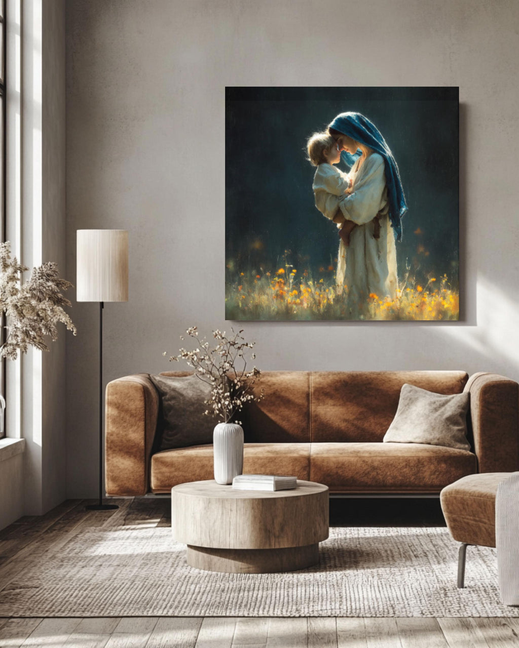 Virgin Mary and Baby Jesus Art | Sacred Christian Wall Decor