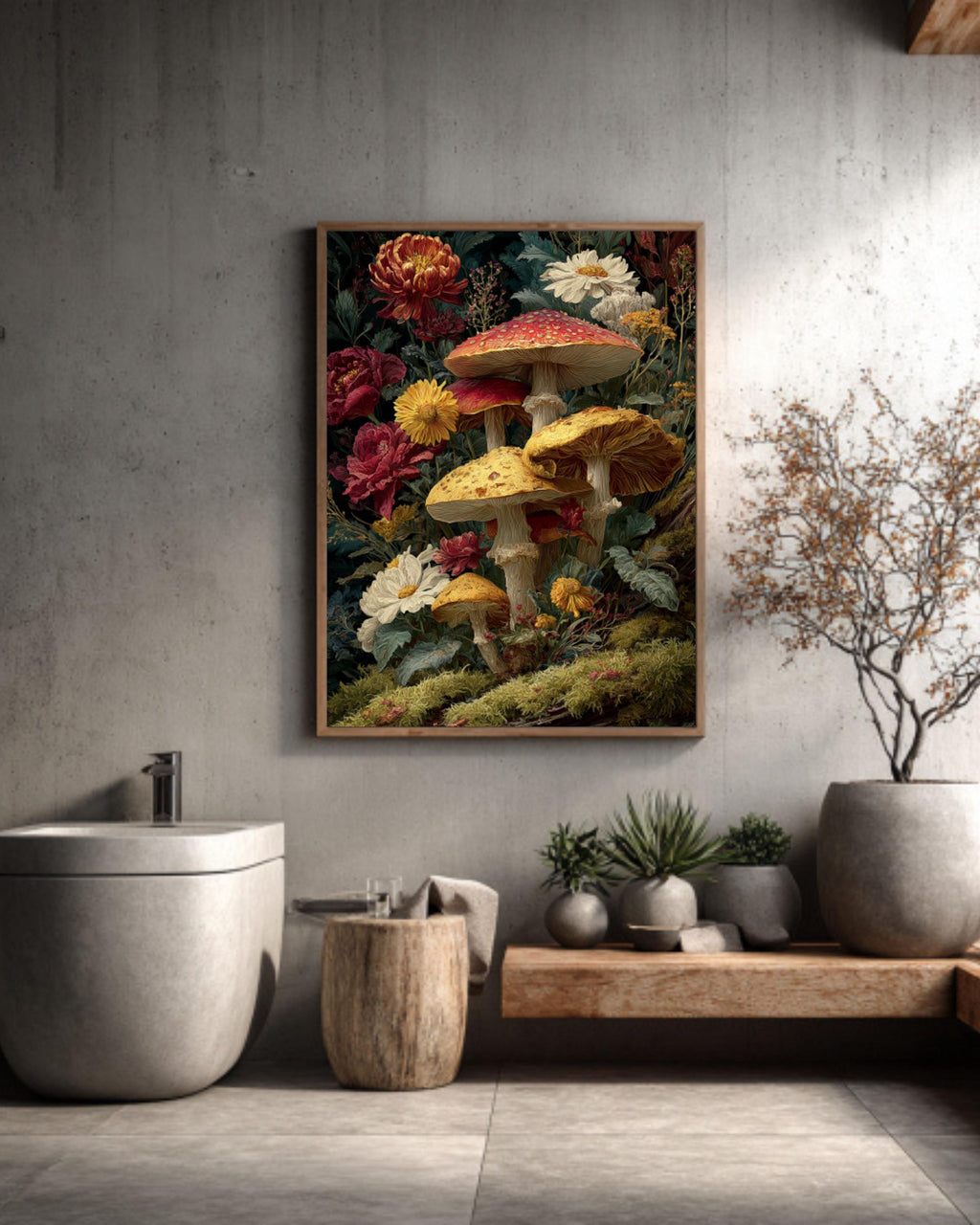 Forestcore Mushroom Art â€“ Baroque Chiaroscuro Canvas Print Canvas Wall Art Print – Premium Home Decor