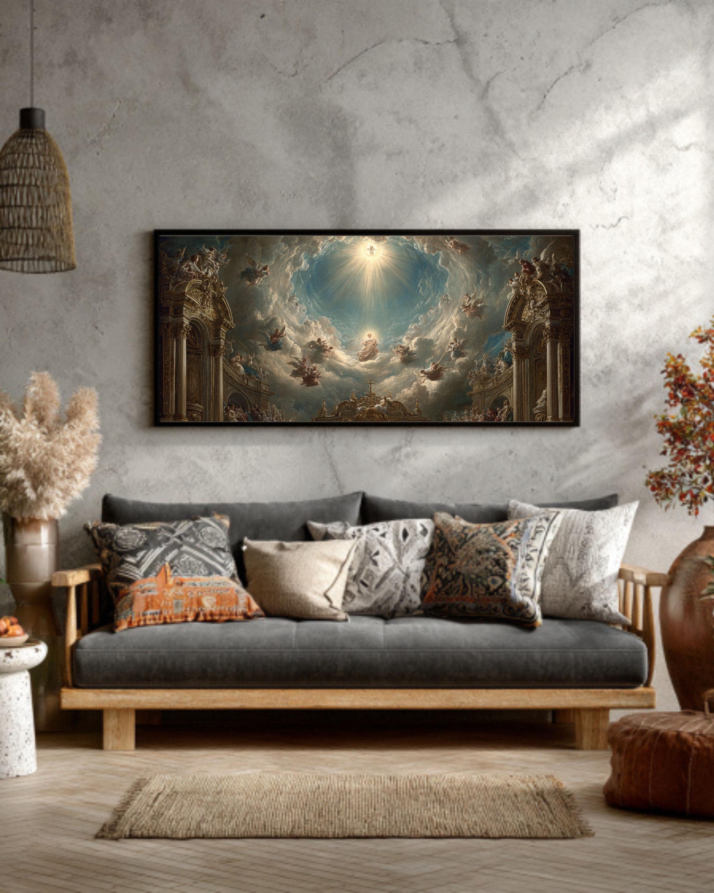 Immaculate Conception Baroque Painting – Mary, Baby Jesus, Angels Canvas/Print