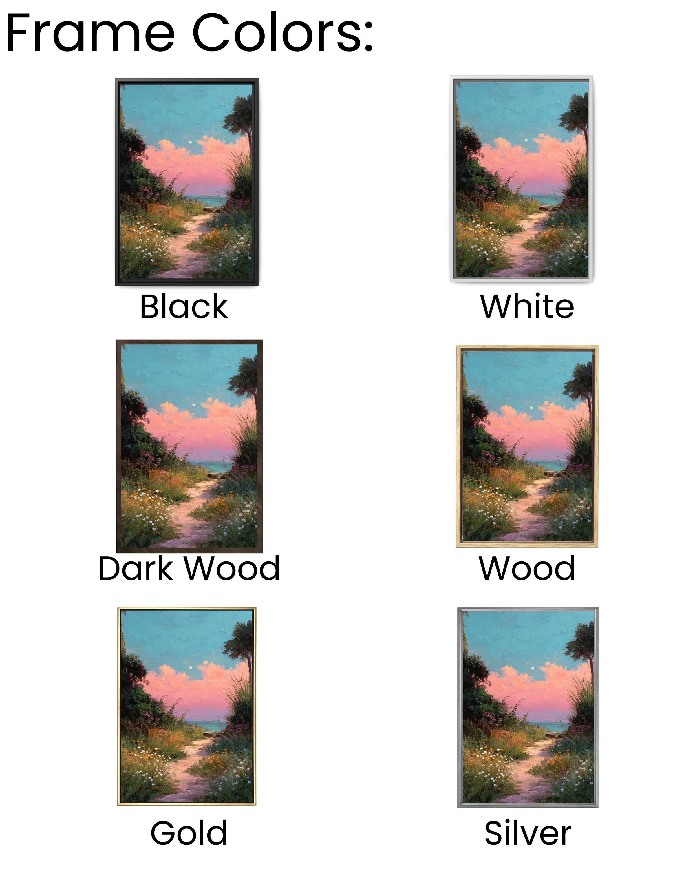 Pastel Beach Path Acrylic Painting – Pink Sunset, Coastal Wall Art