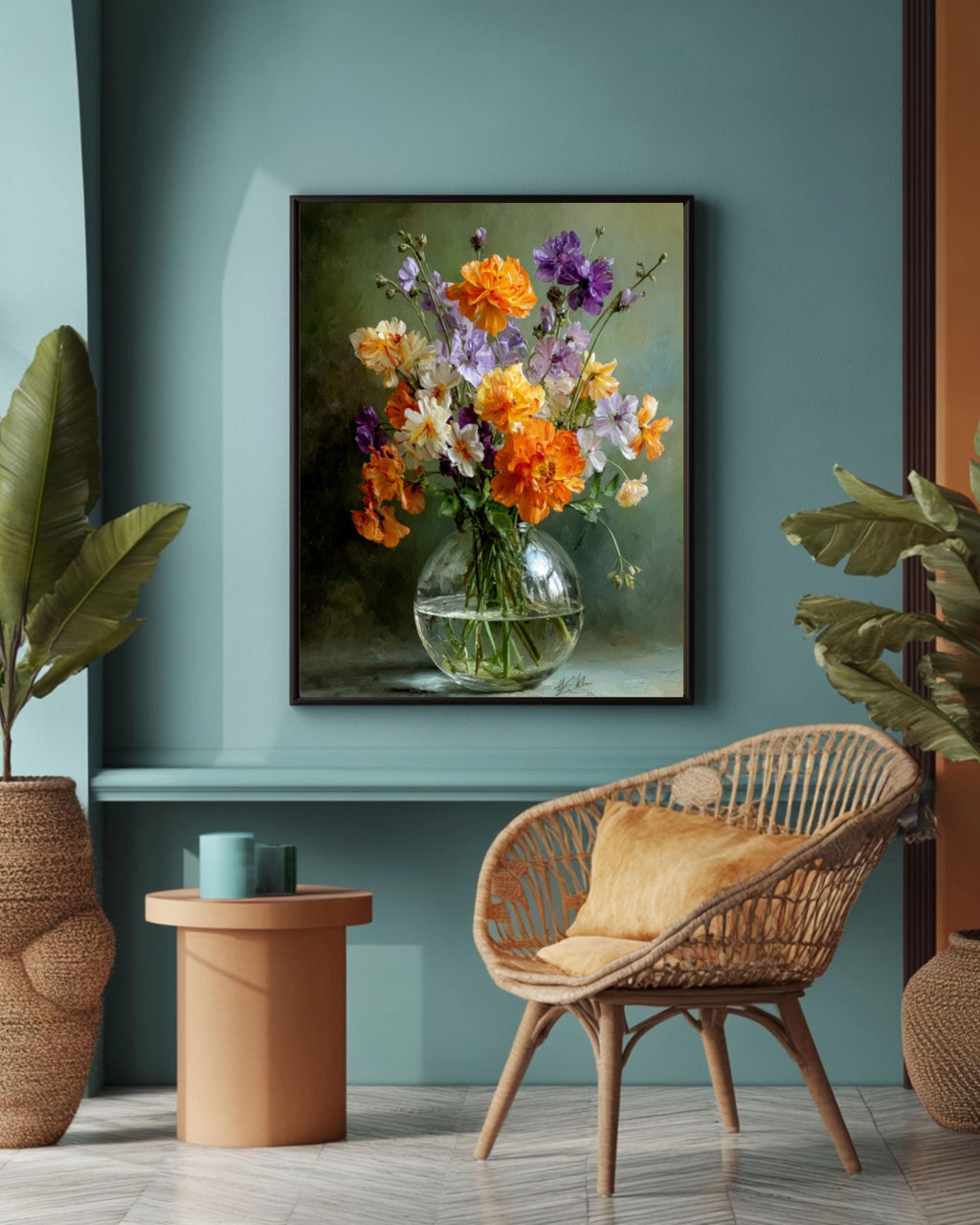 Watercolor Wildflower Bouquet Print – Floral Vase Art