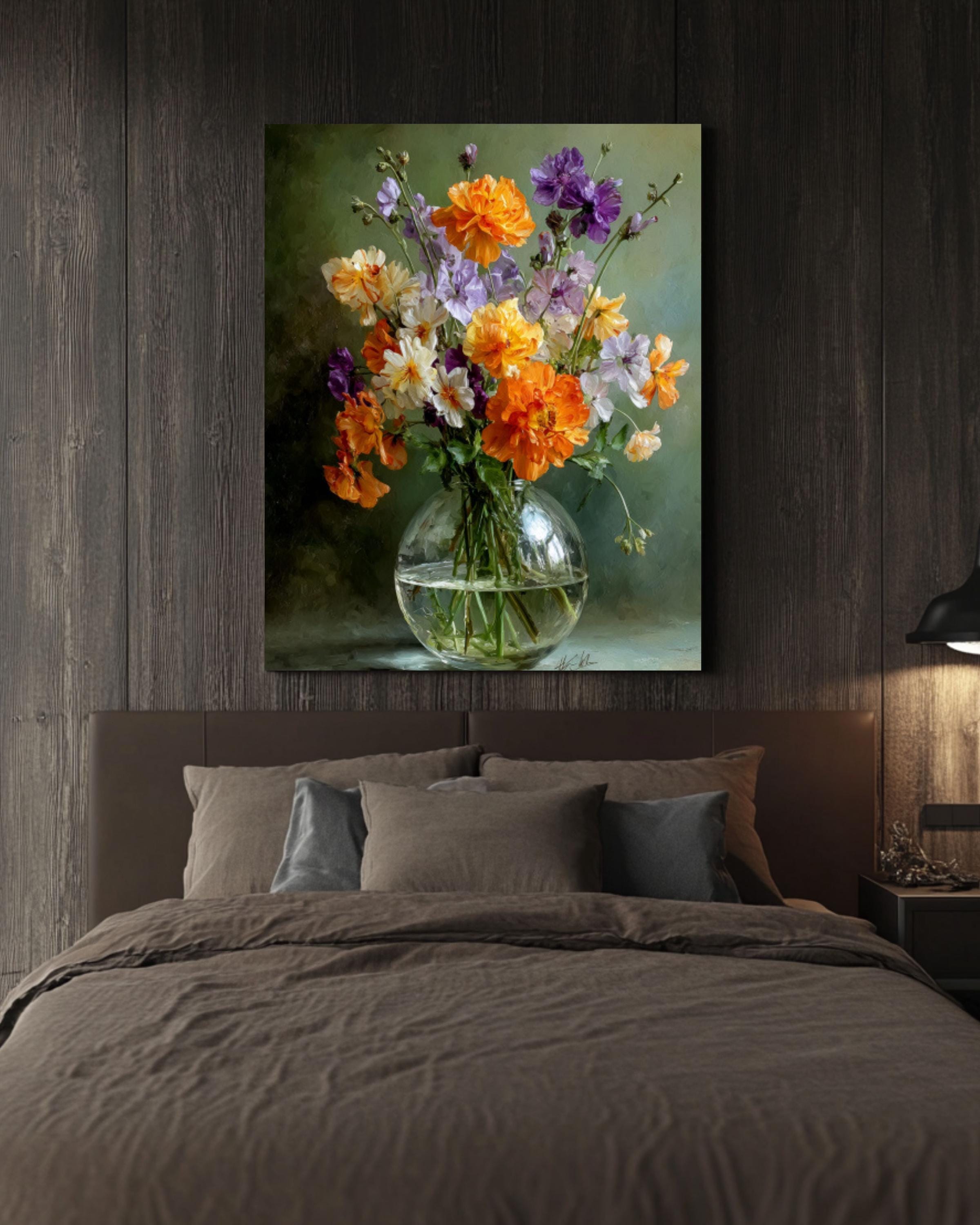 Watercolor Wildflower Bouquet Print – Floral Vase Art