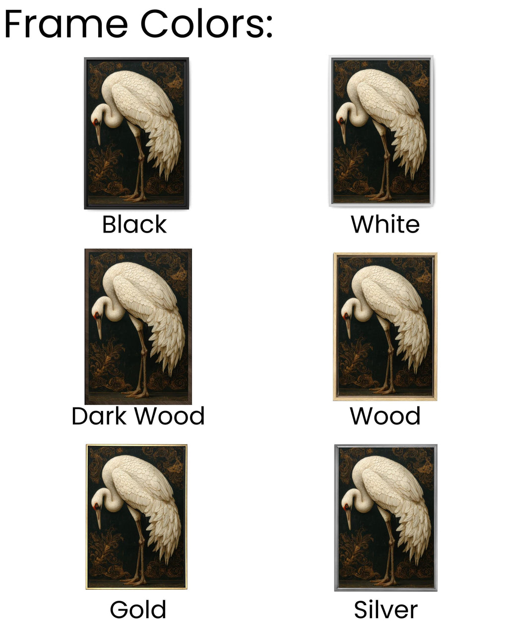 Vintage White Bird Oil Painting â€“ Elegant Bird Portrait, Dark Background Canvas Wall Art Print – Premium Home Decor