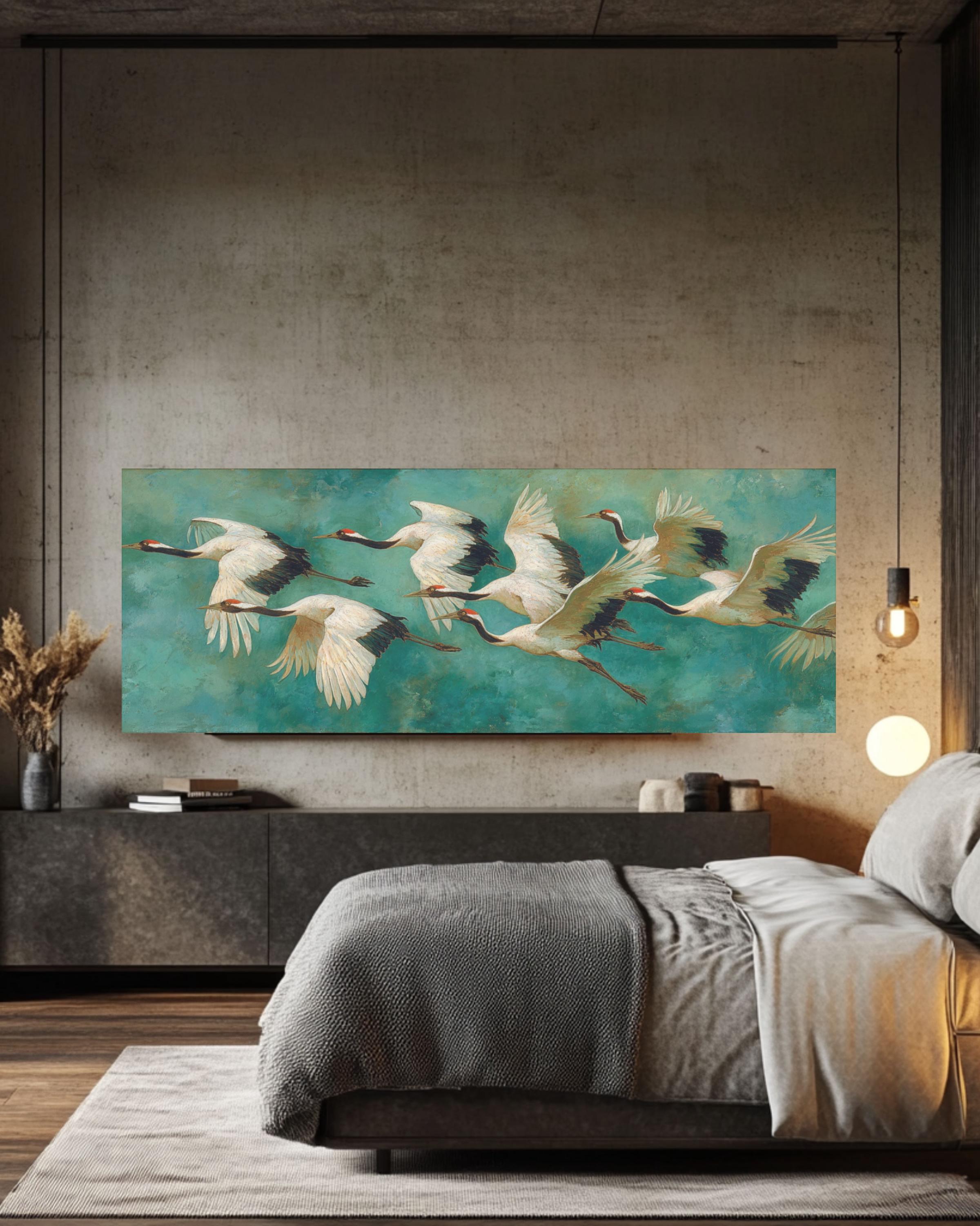 Matisse Red-Crowned Cranes Canvas – Modern Art, Birds in Flight