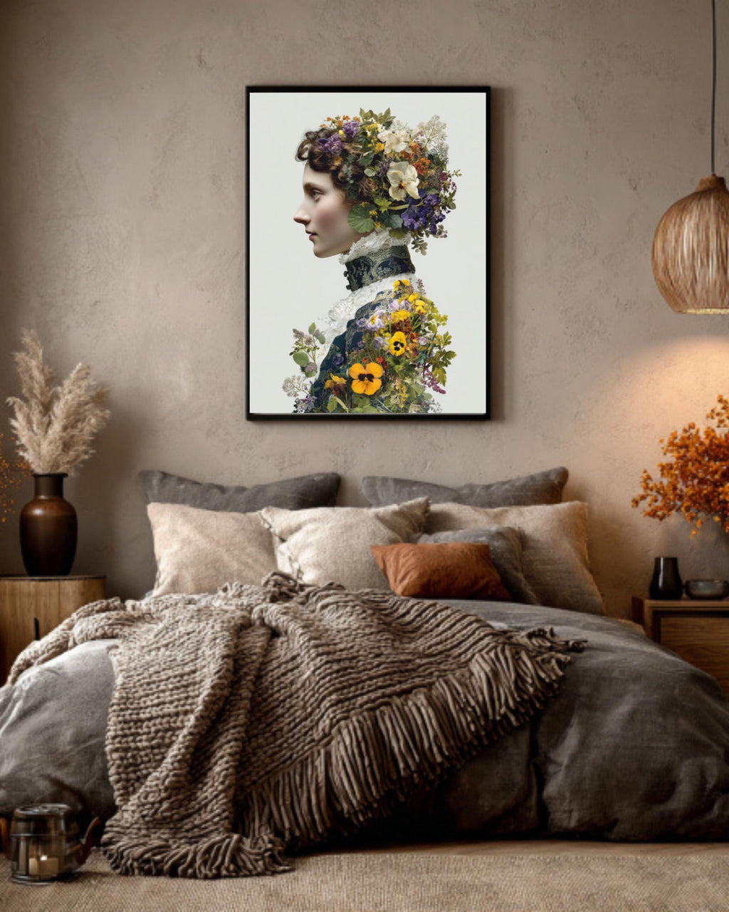 Victorian Floral Hair Woman Art | Christian Lacroix Style Collage