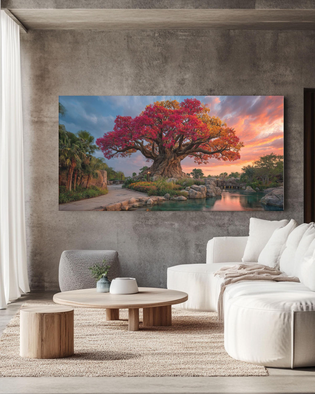 Tree of Life Canvas Art | Vibrant Oasis Landscape